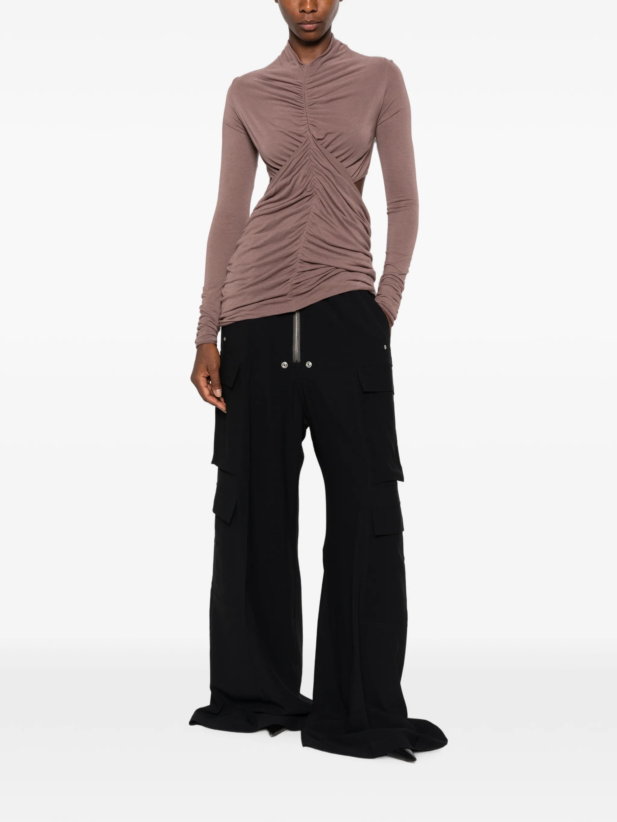 Sunpeel ruched cut-out top