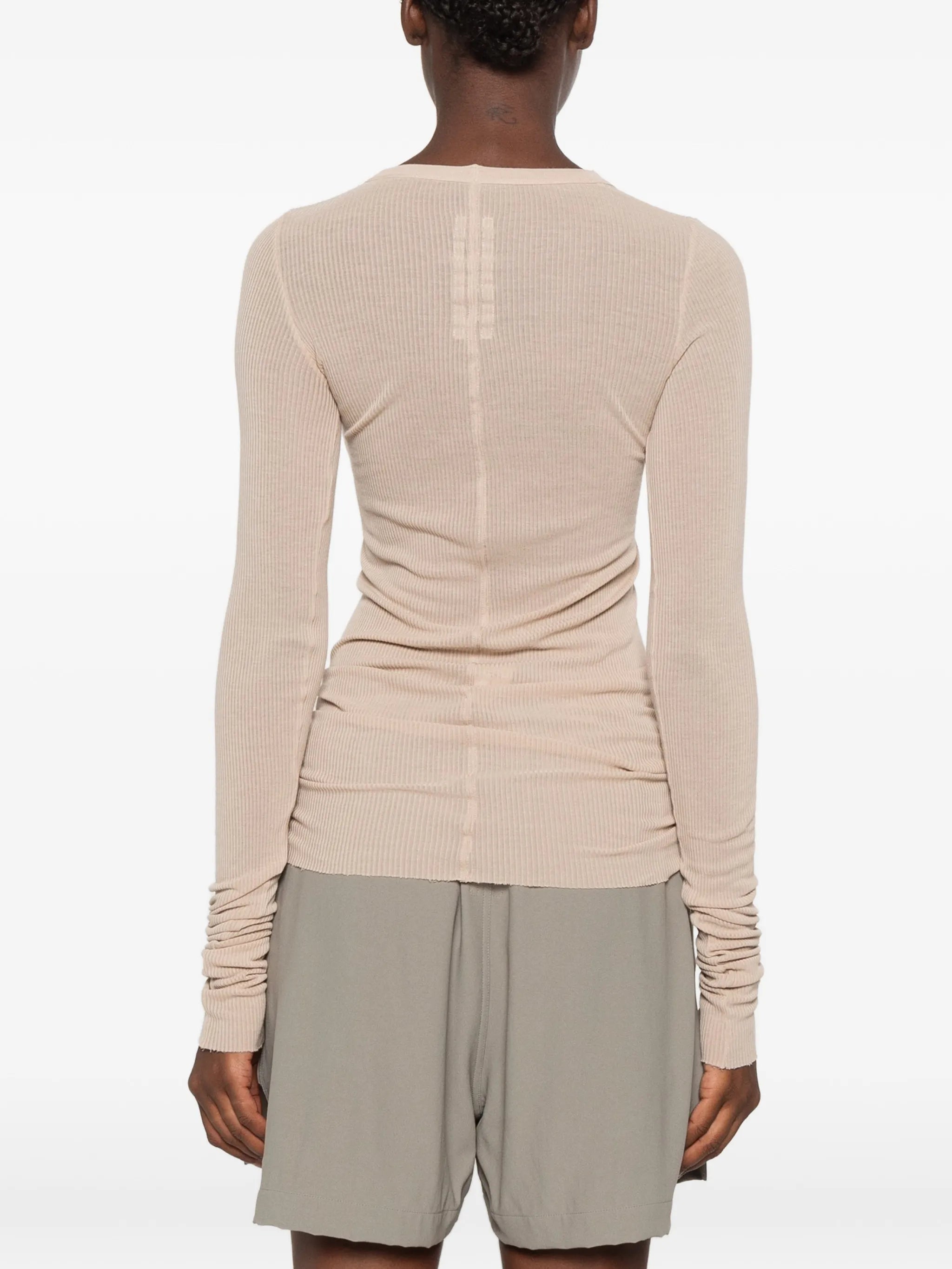 ribbed-knit long-sleeve T-shirt