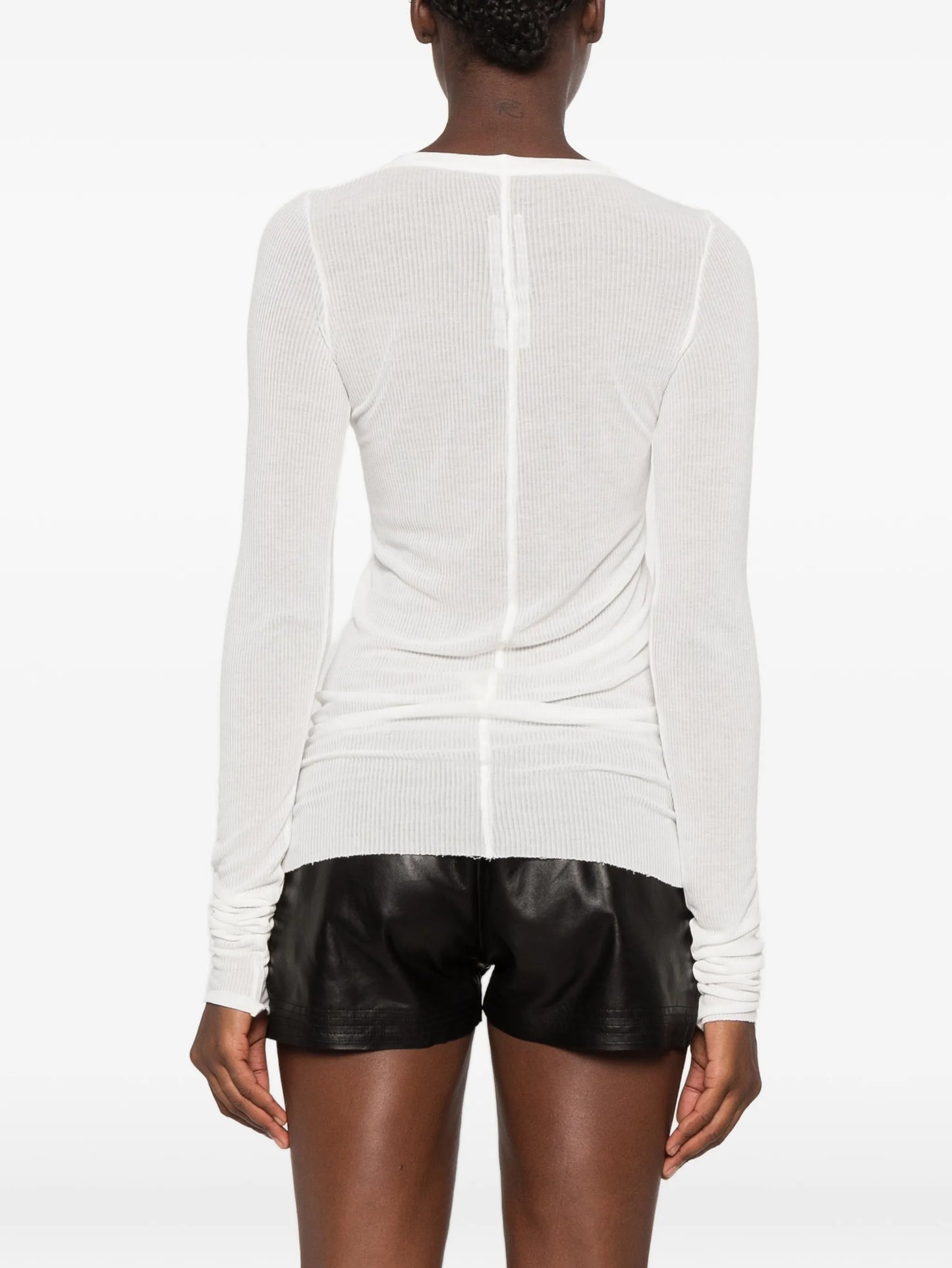 ribbed-knit long-sleeve T-shirt