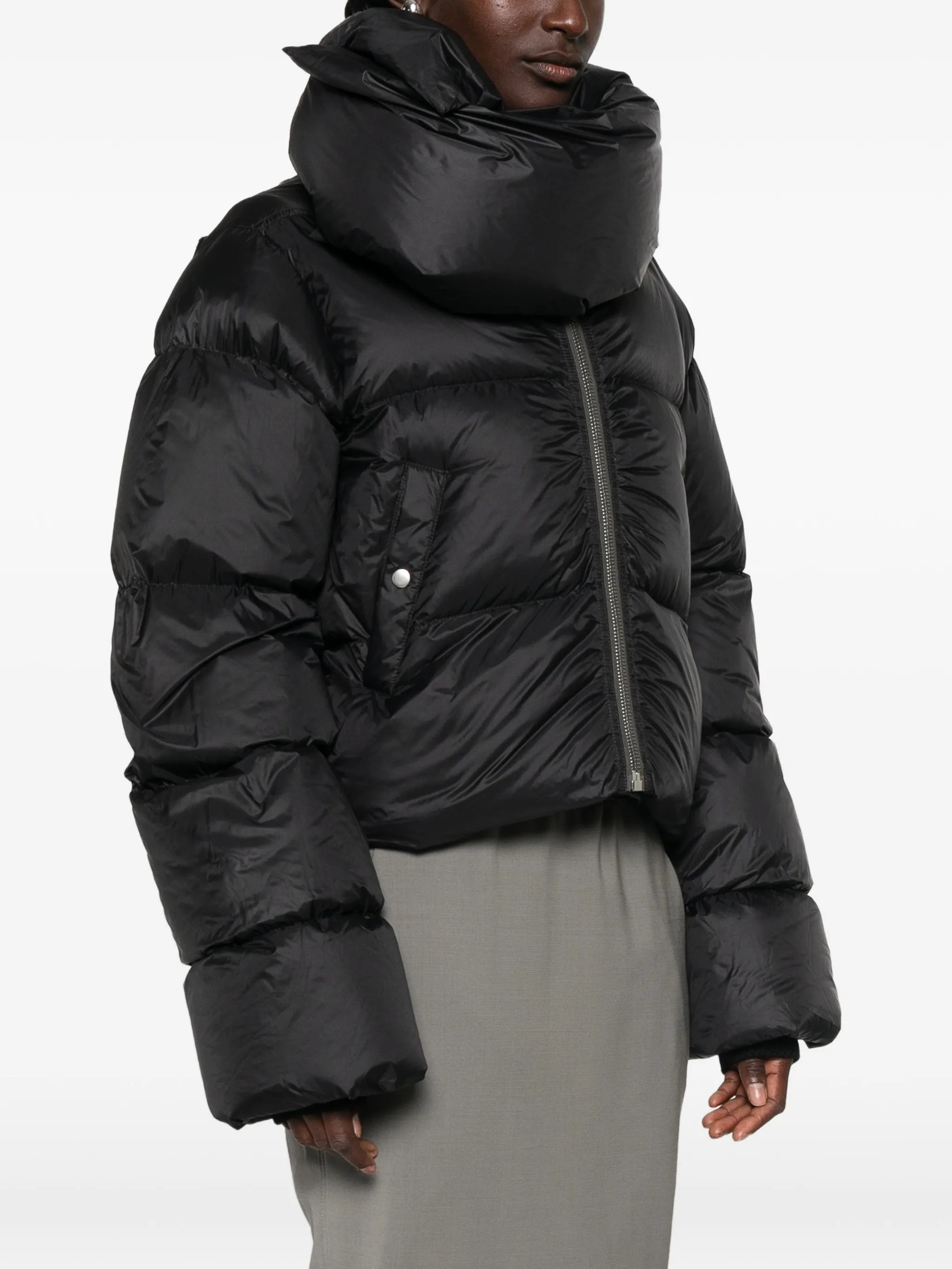 funnel-neck down jacket