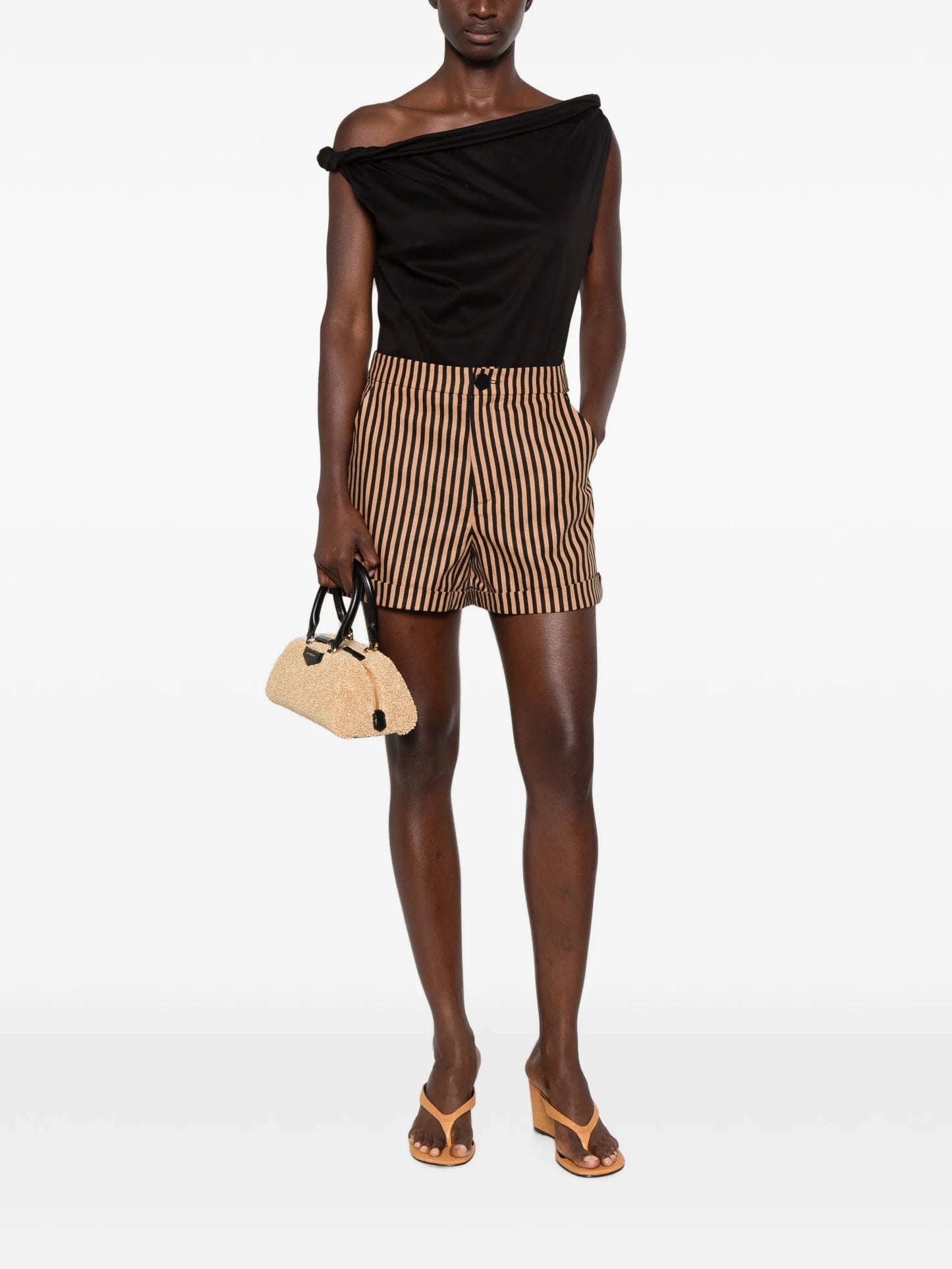 Como striped-pattern shorts