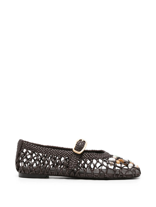 Mercier bead-embellished ballet flats