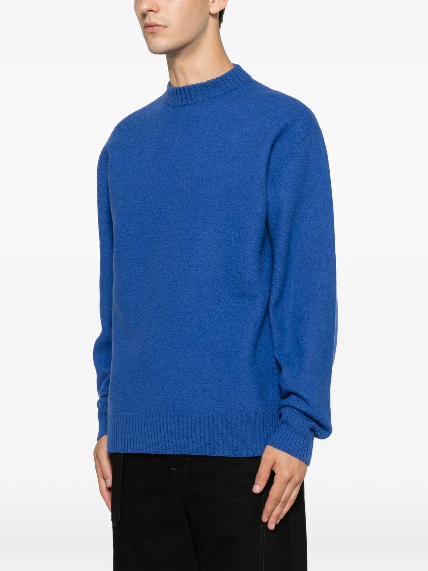 ribbed-knit trim wool sweater