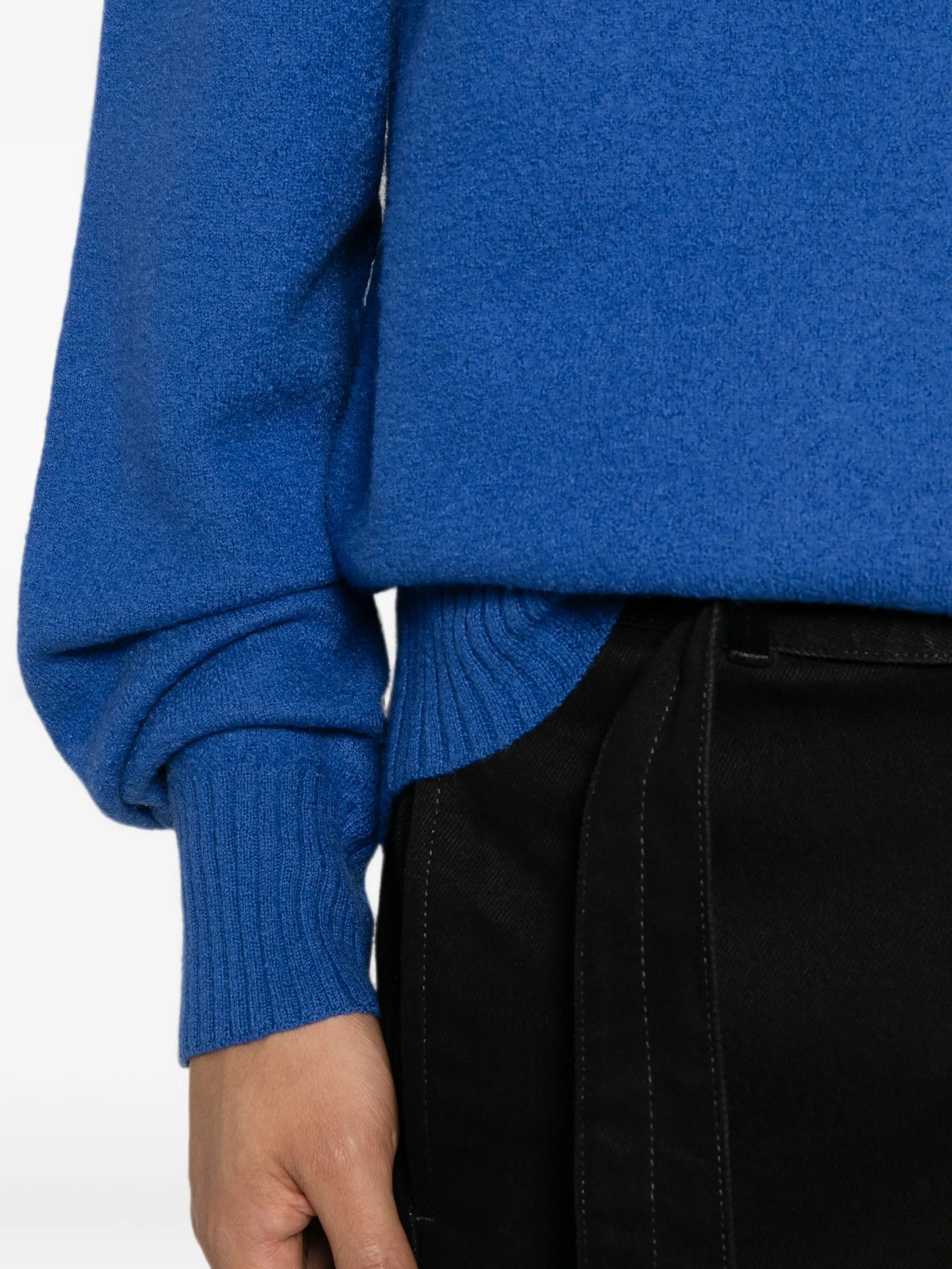 ribbed-knit trim wool sweater