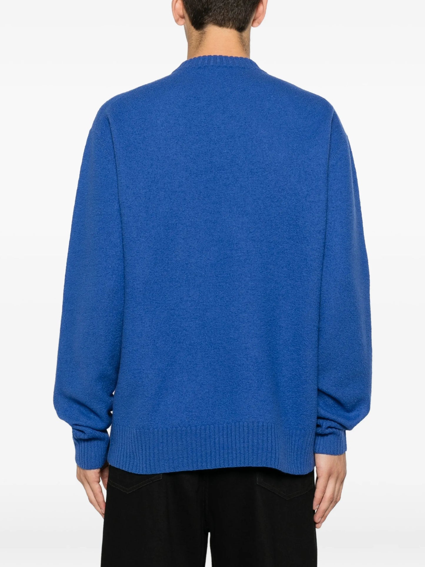 ribbed-knit trim wool sweater