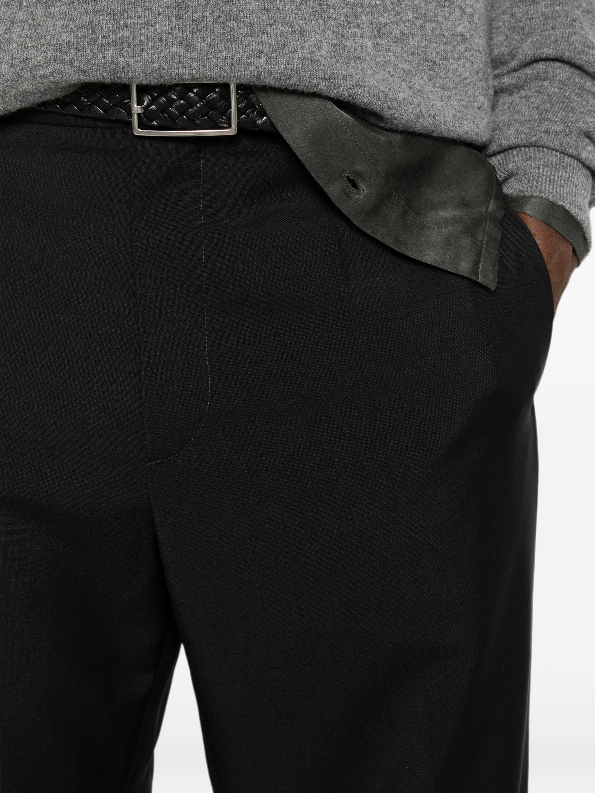 straight-leg cotton trousers