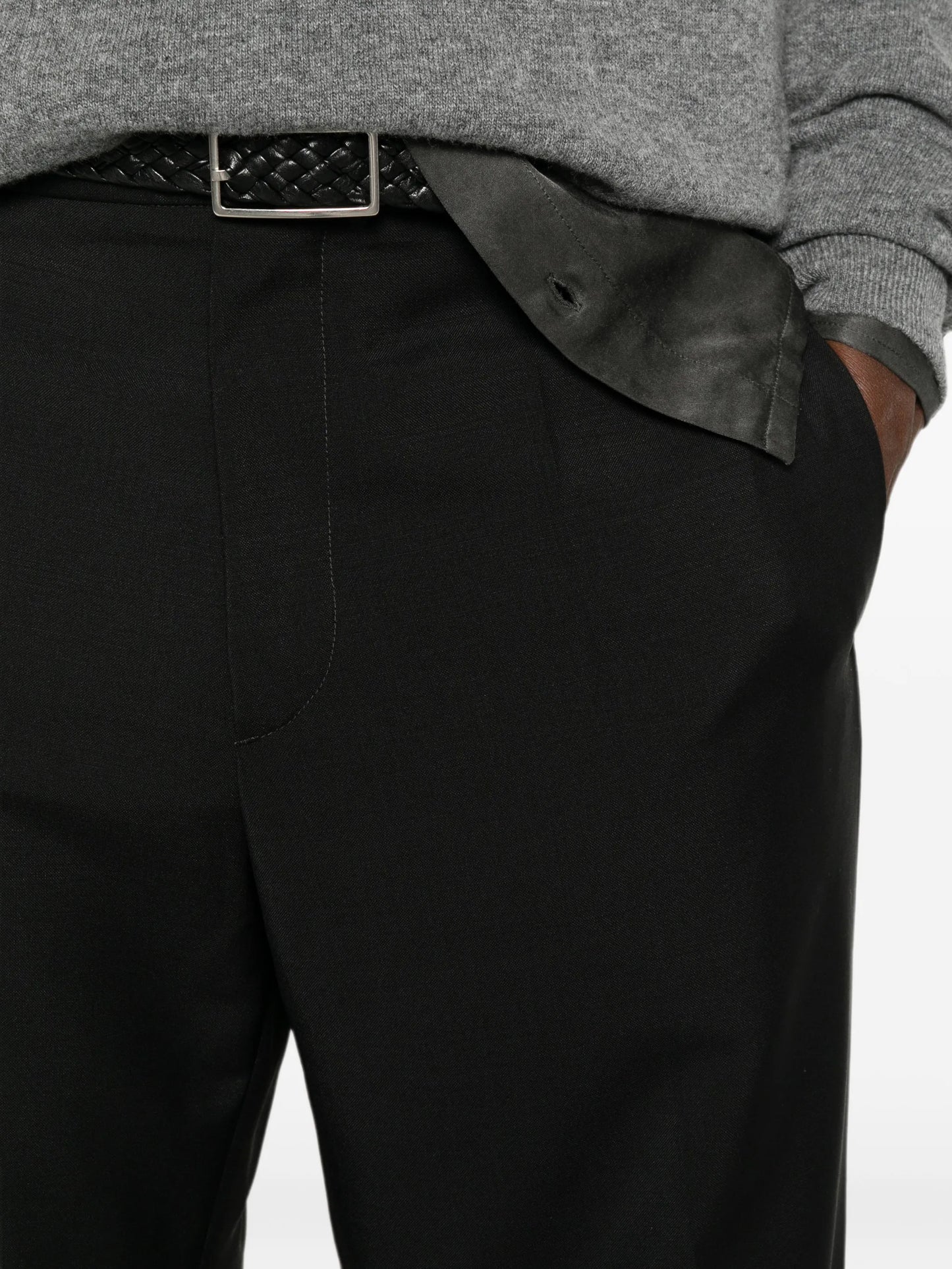 straight-leg cotton trousers