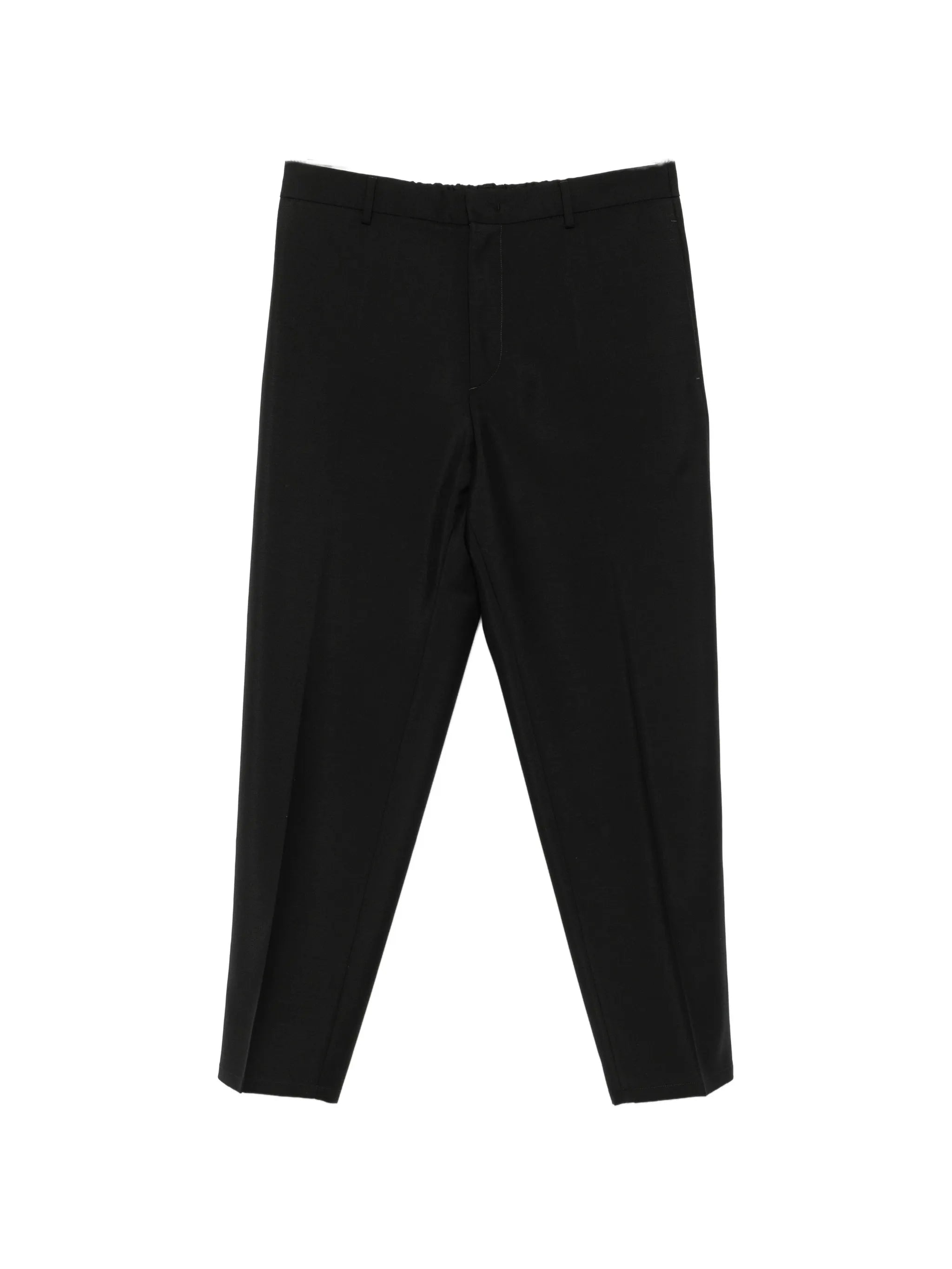 straight-leg cotton trousers