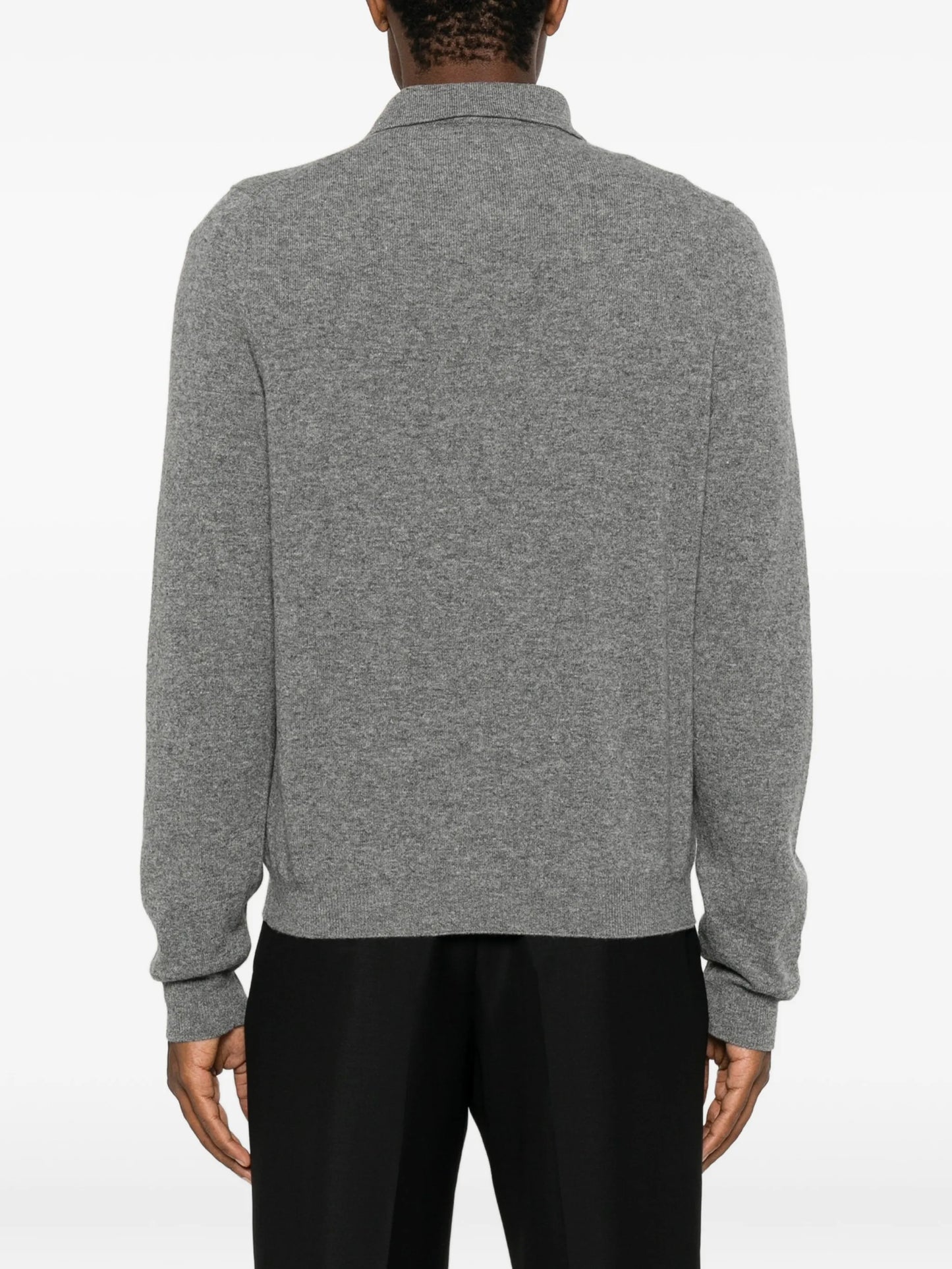 long-sleeve wool polo shirt