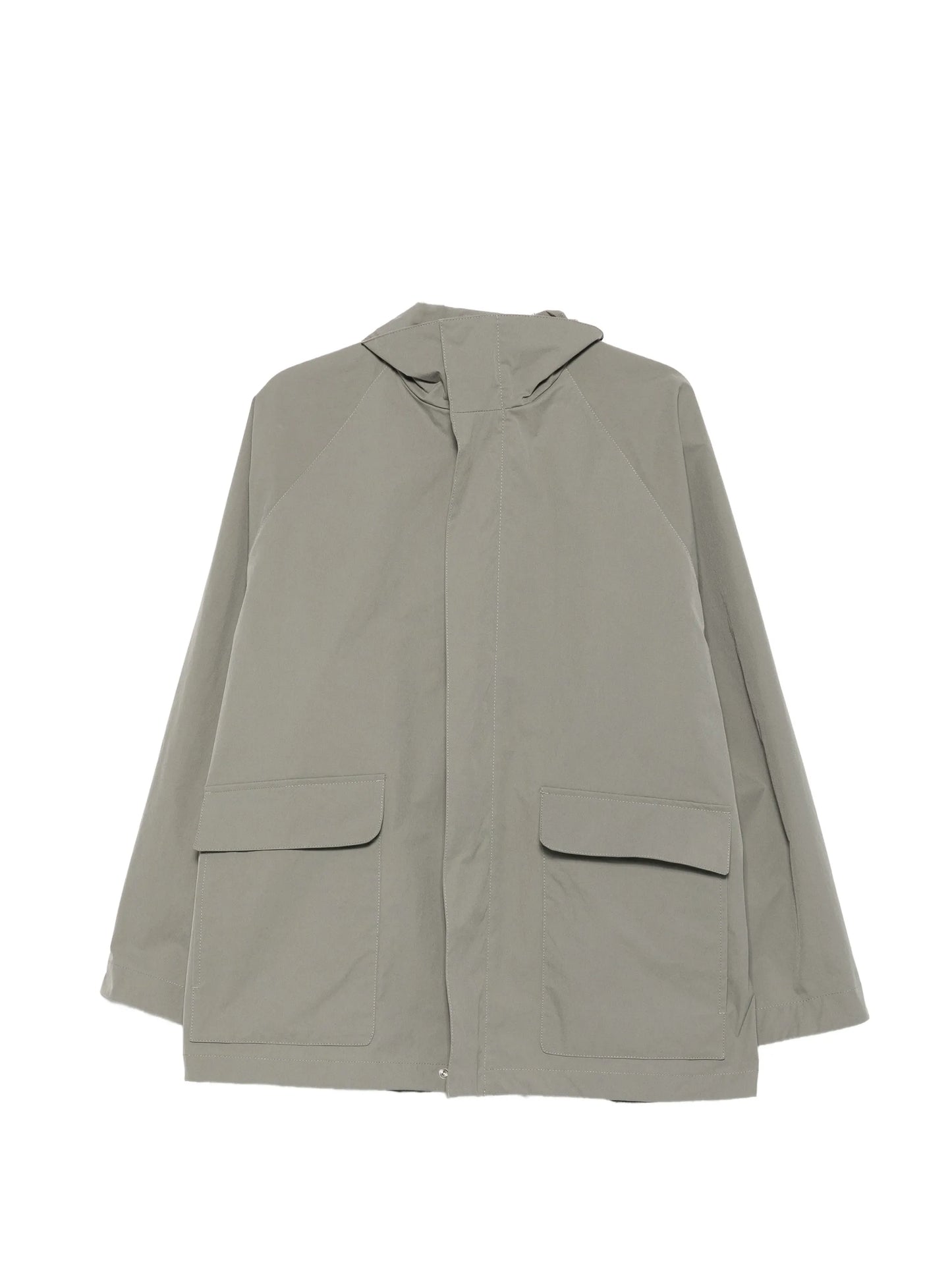 high-neck drawstring-waist coat