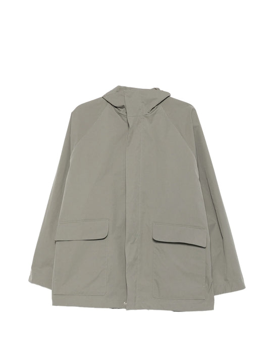 high-neck drawstring-waist coat