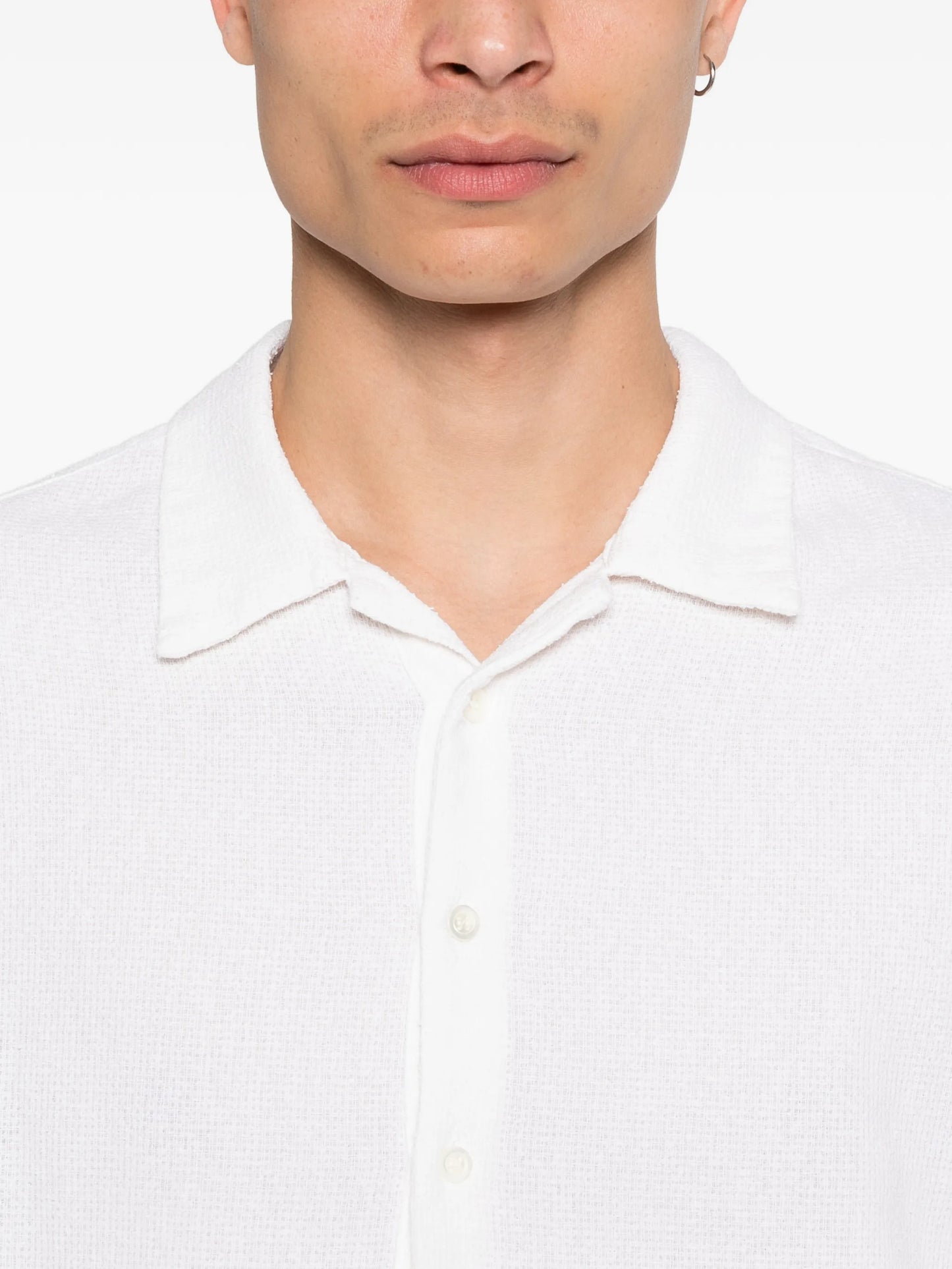 point-collar polo shirt