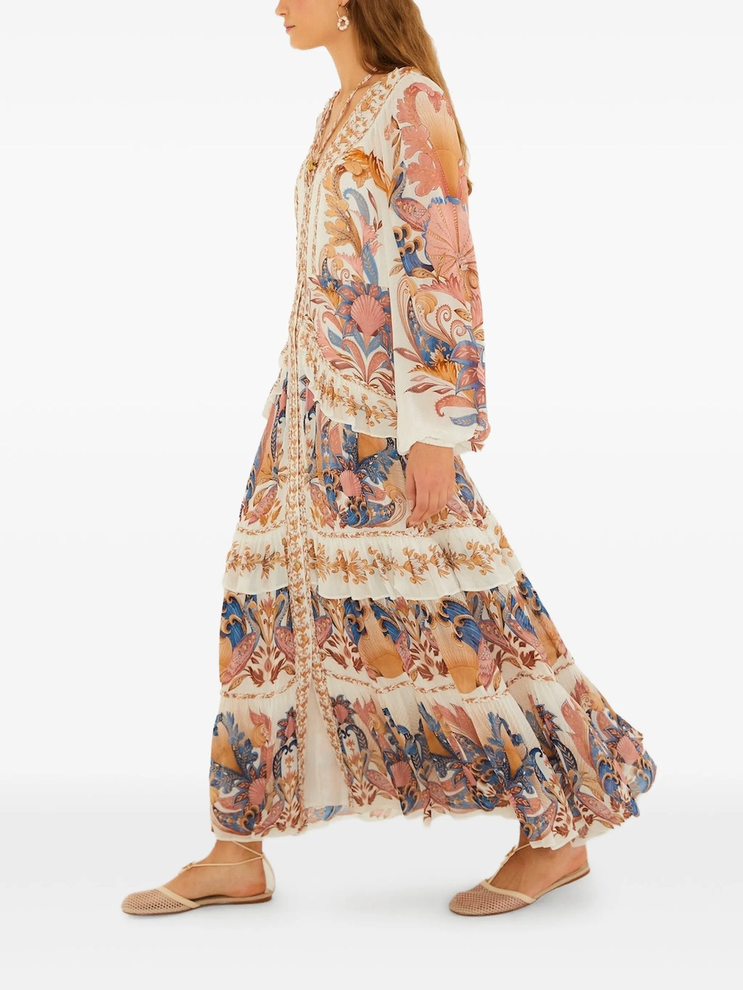 tiered ruffled maxi dress