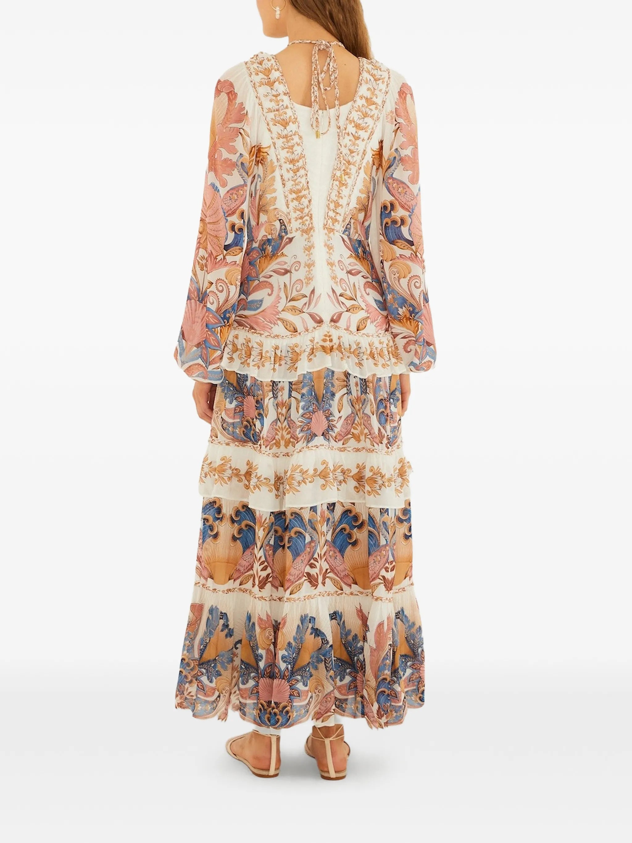 tiered ruffled maxi dress