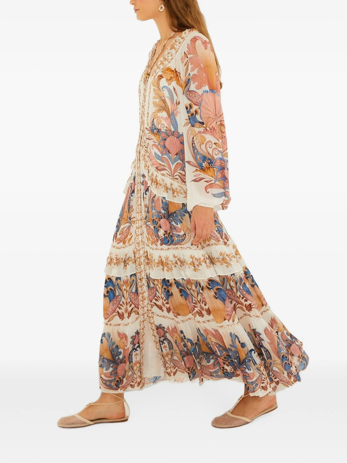 Sea Garden ruffled maxi dress