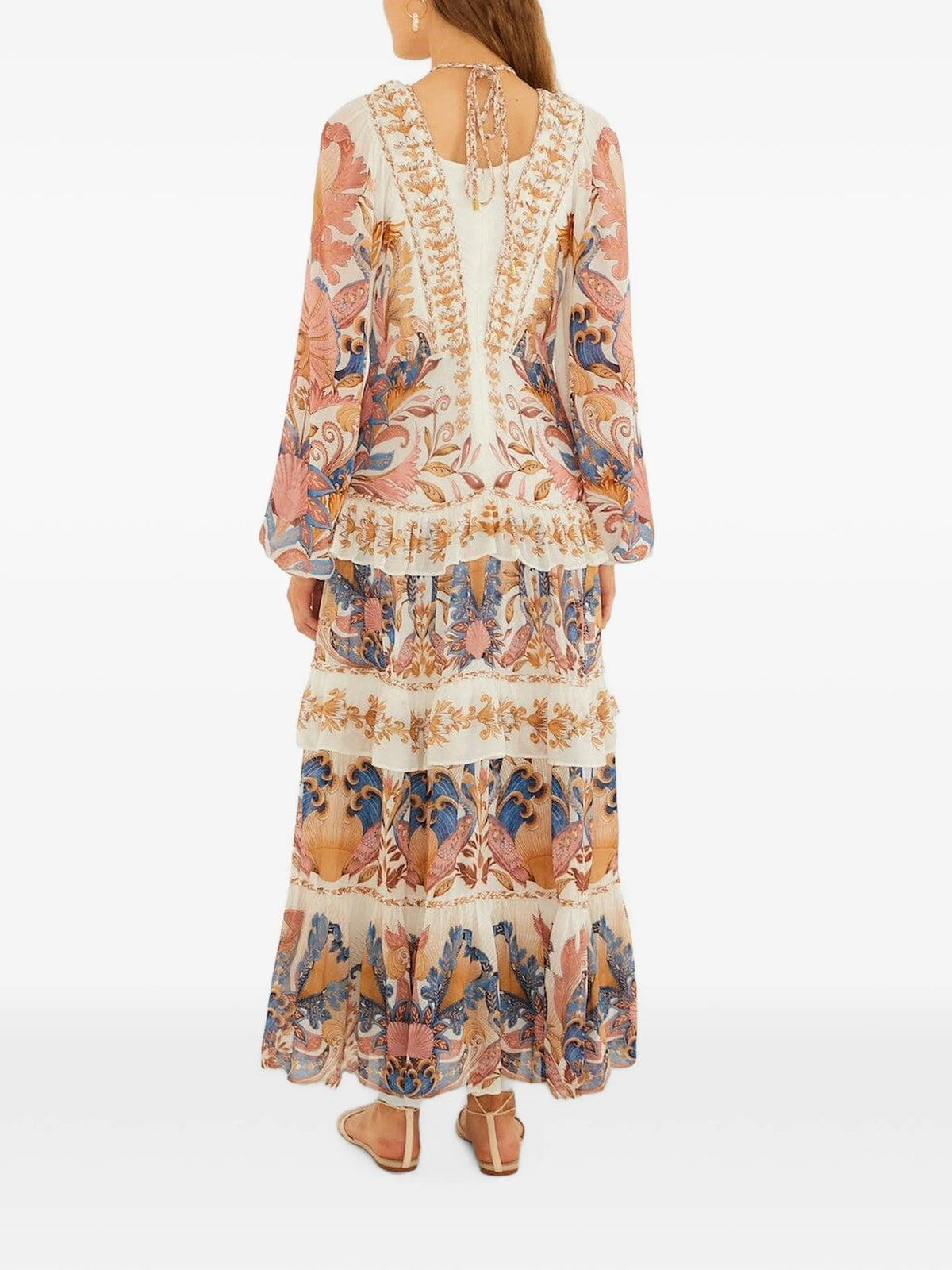 Sea Garden ruffled maxi dress