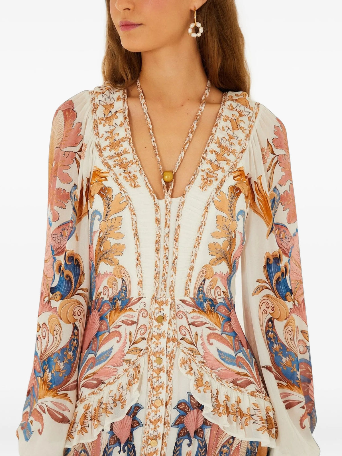 Sea Garden ruffled maxi dress