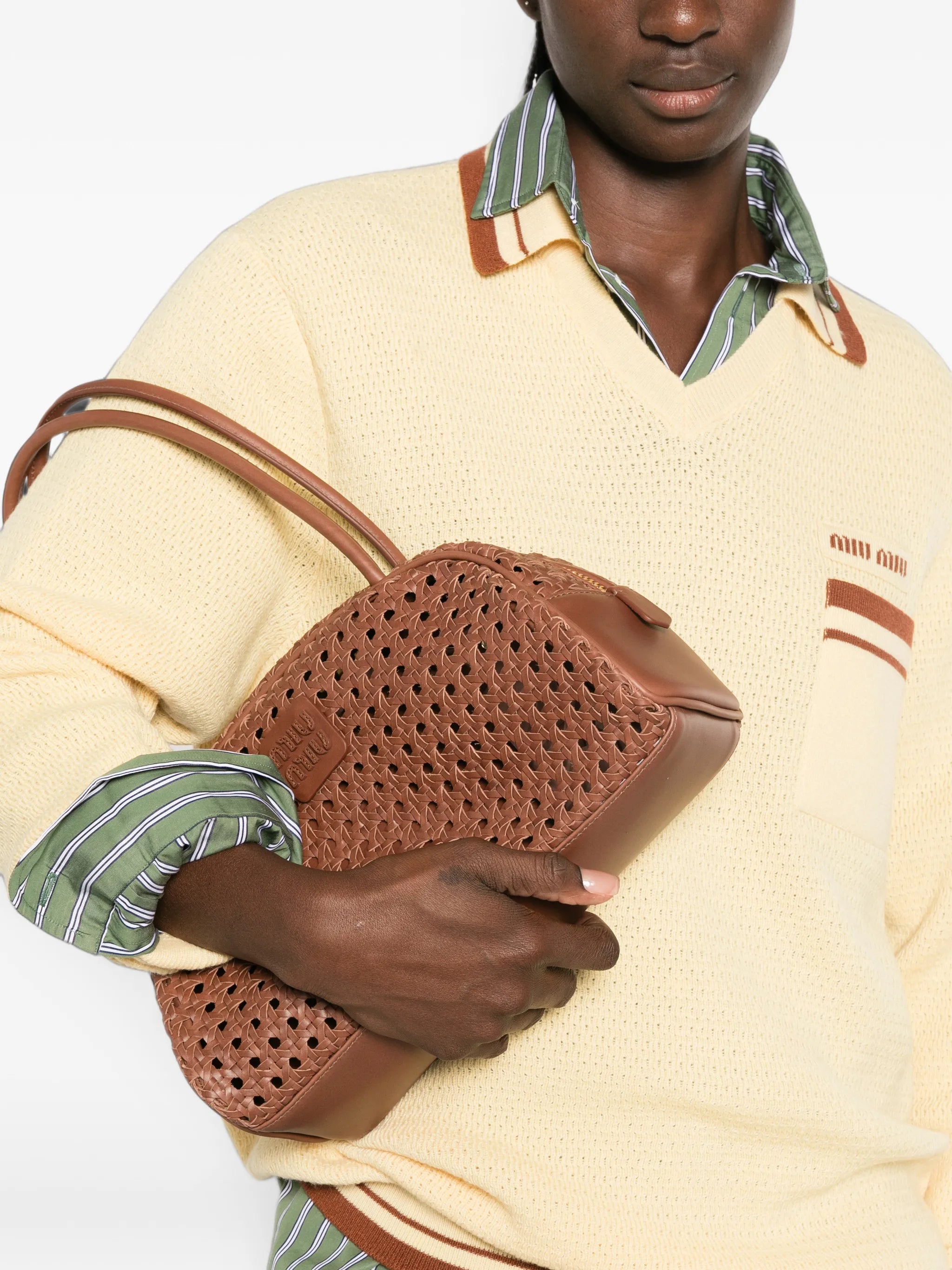 Beau woven leather bag