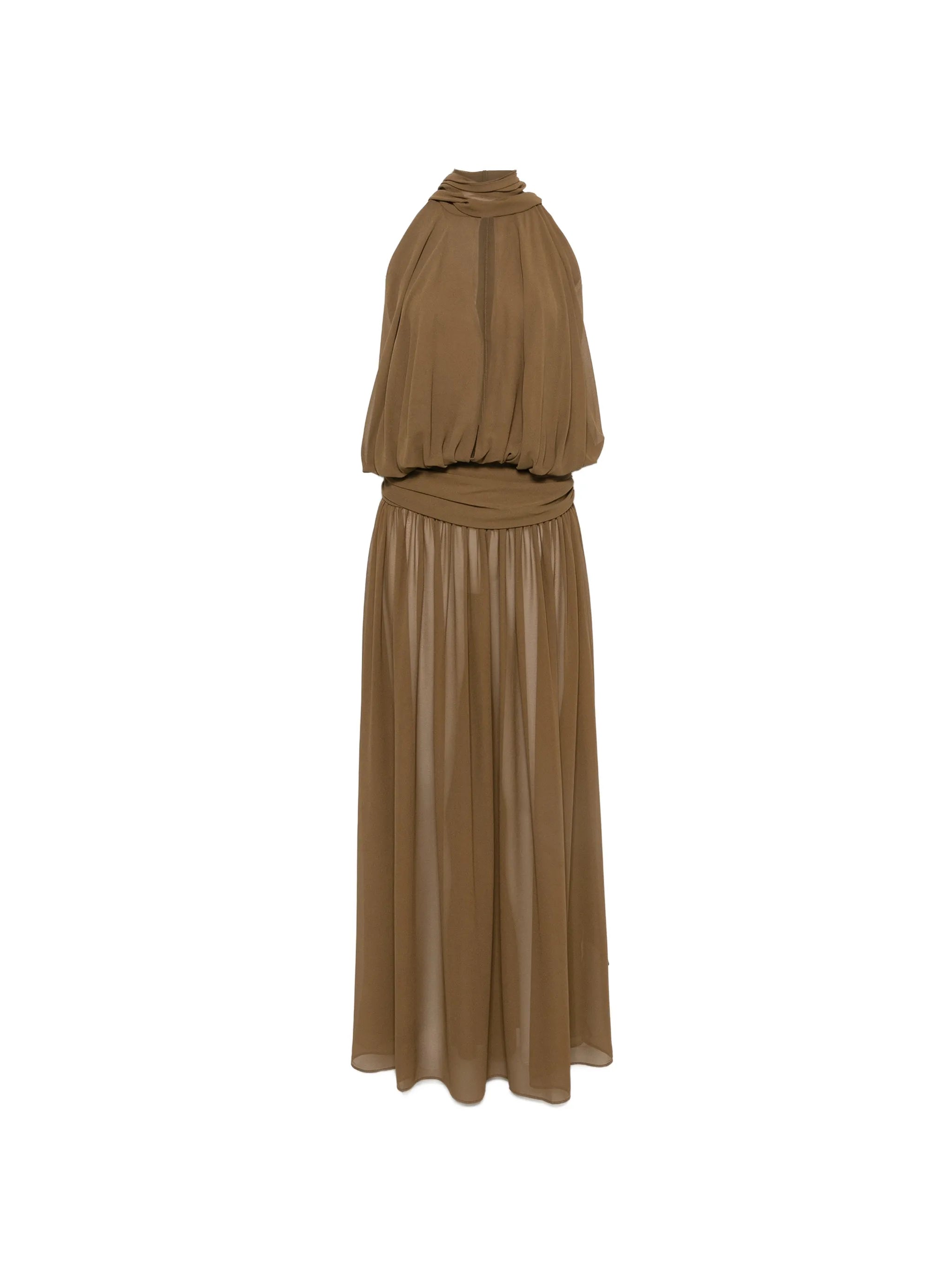 Cruz ruched-waist maxi dress