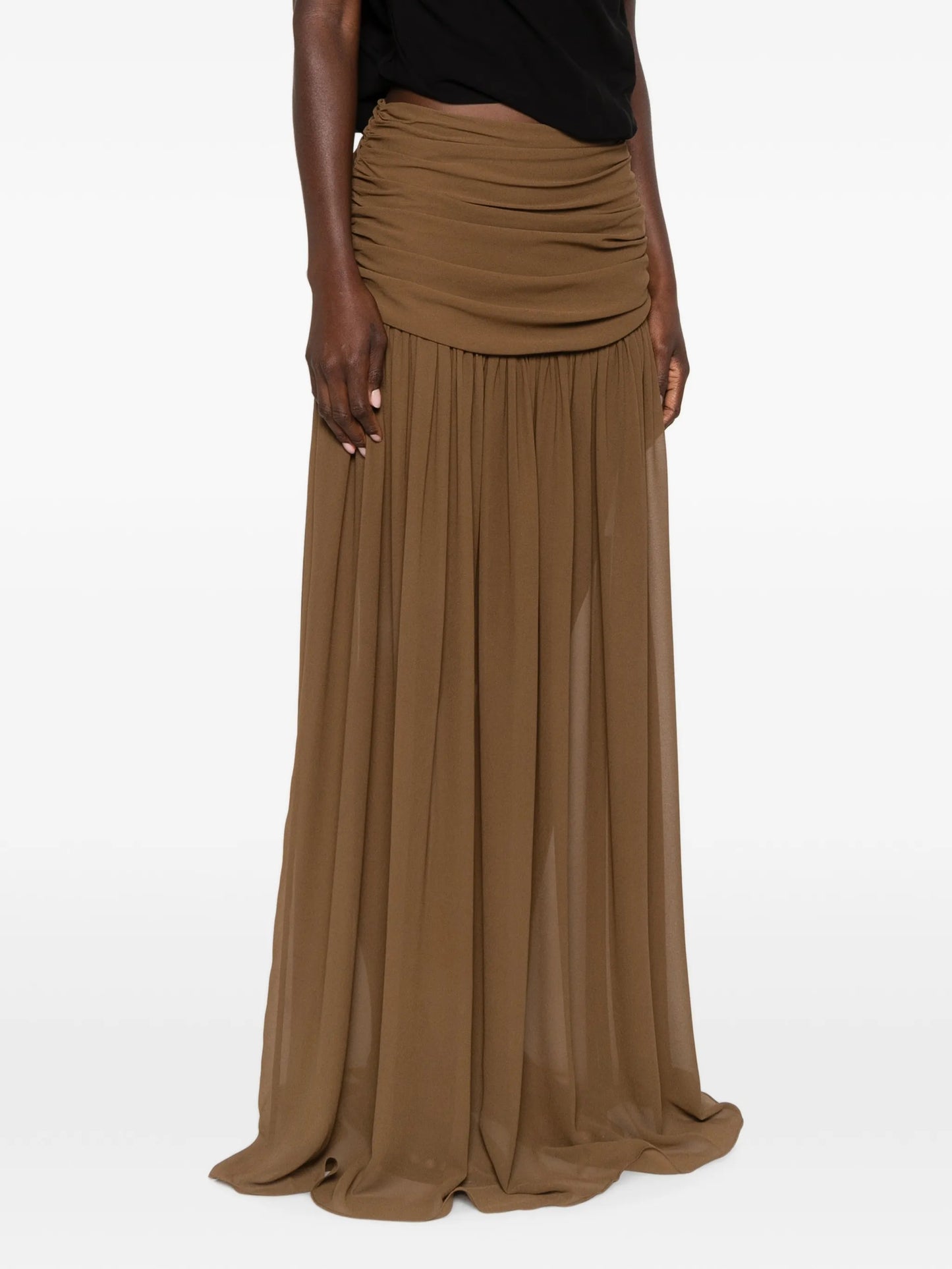 Agapito ruched maxi skirt