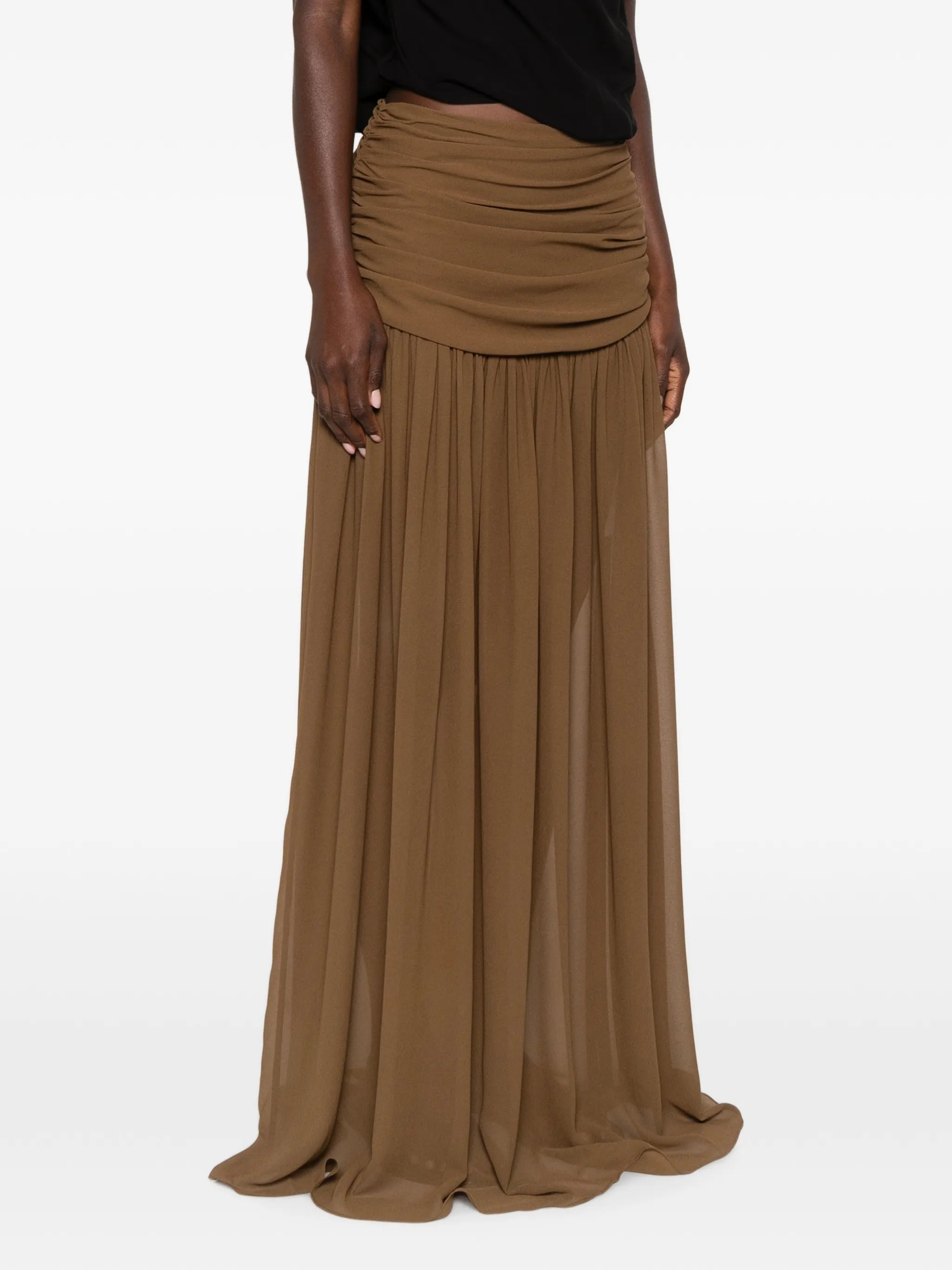 Agapito skirt in taupe chiffon