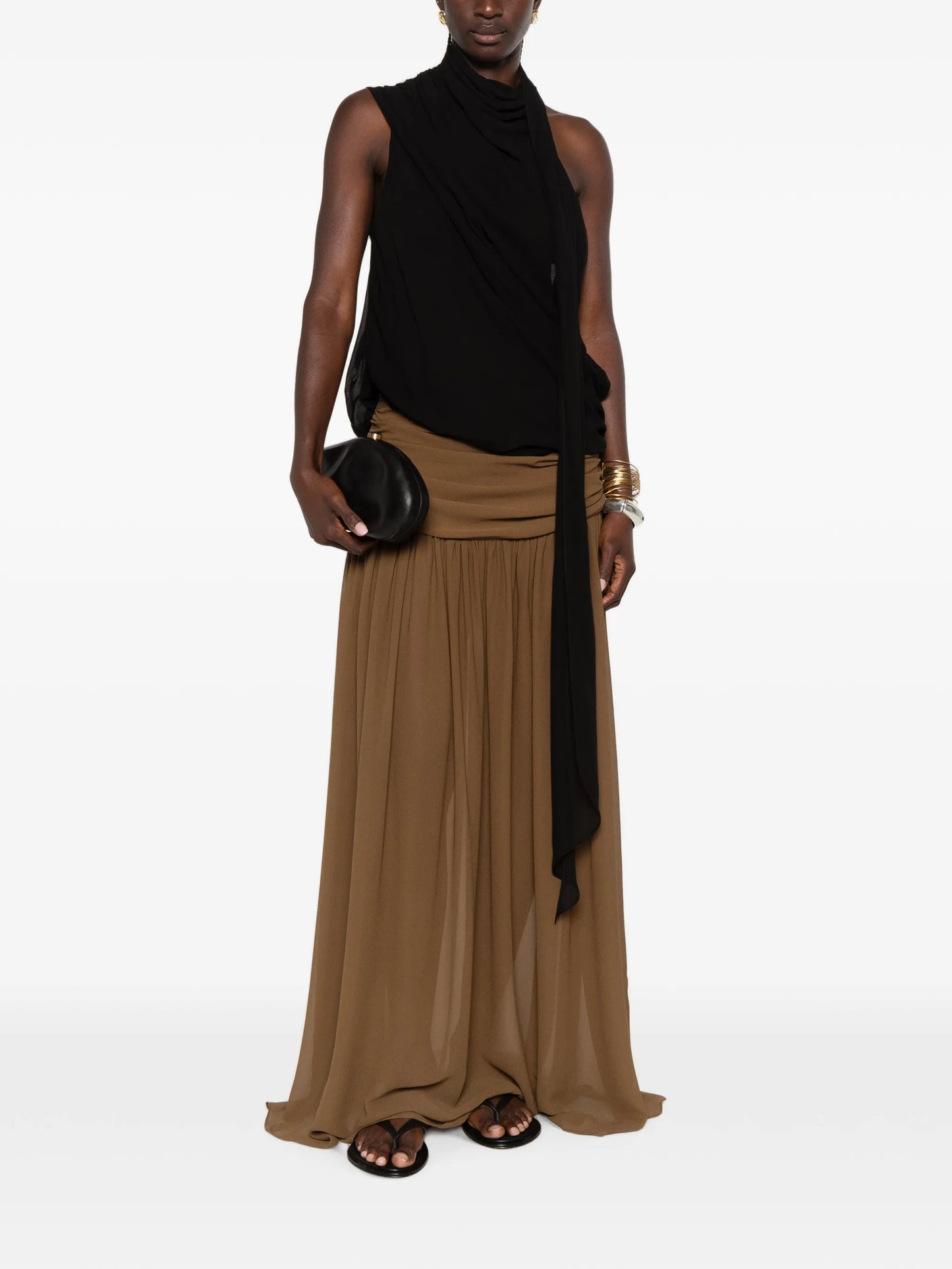 Agapito ruched maxi skirt