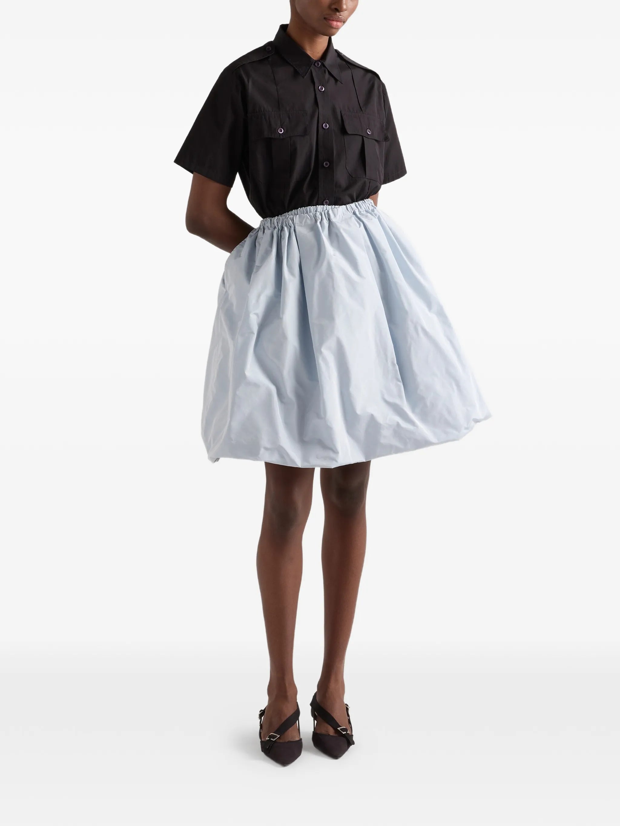 short-sleeved poplin shirt