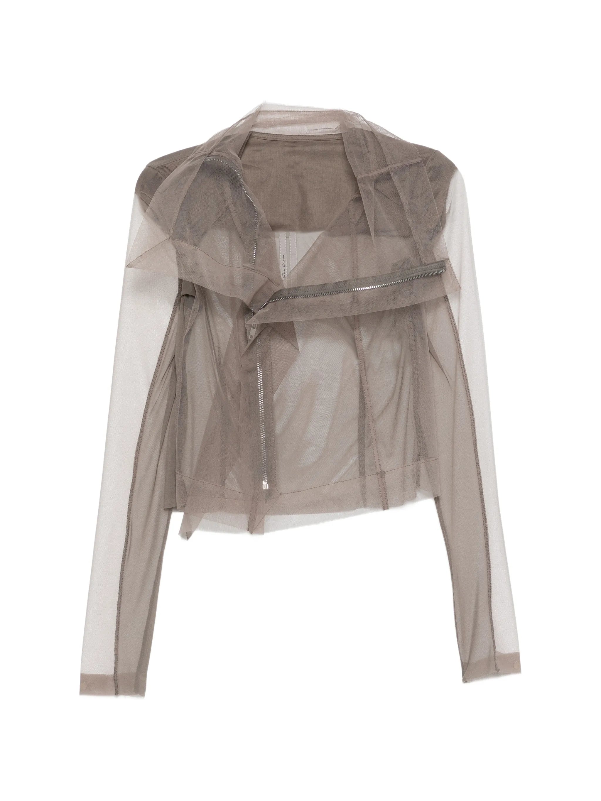 tulle zip-up  blouse