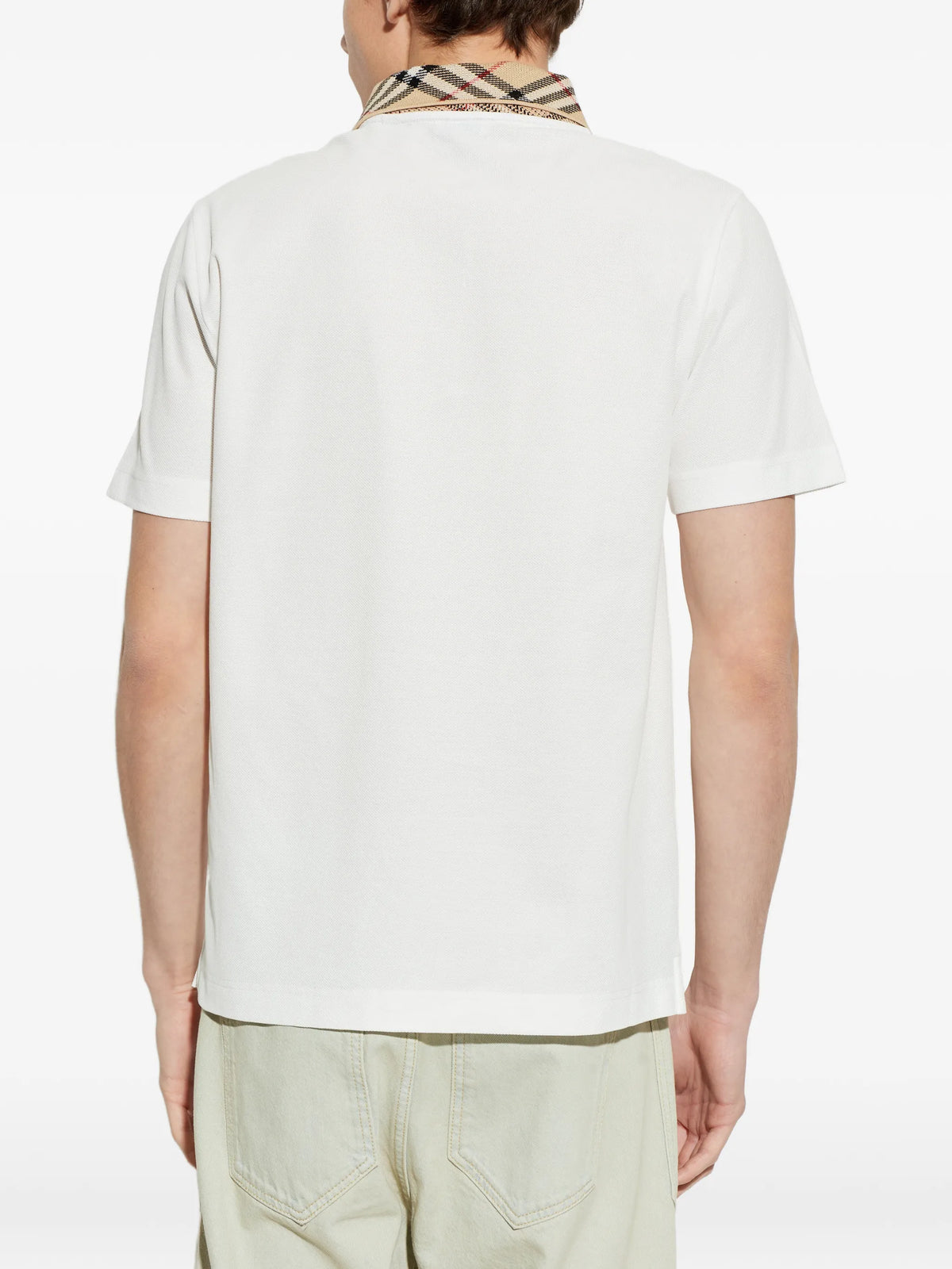 Check collar polo shirt