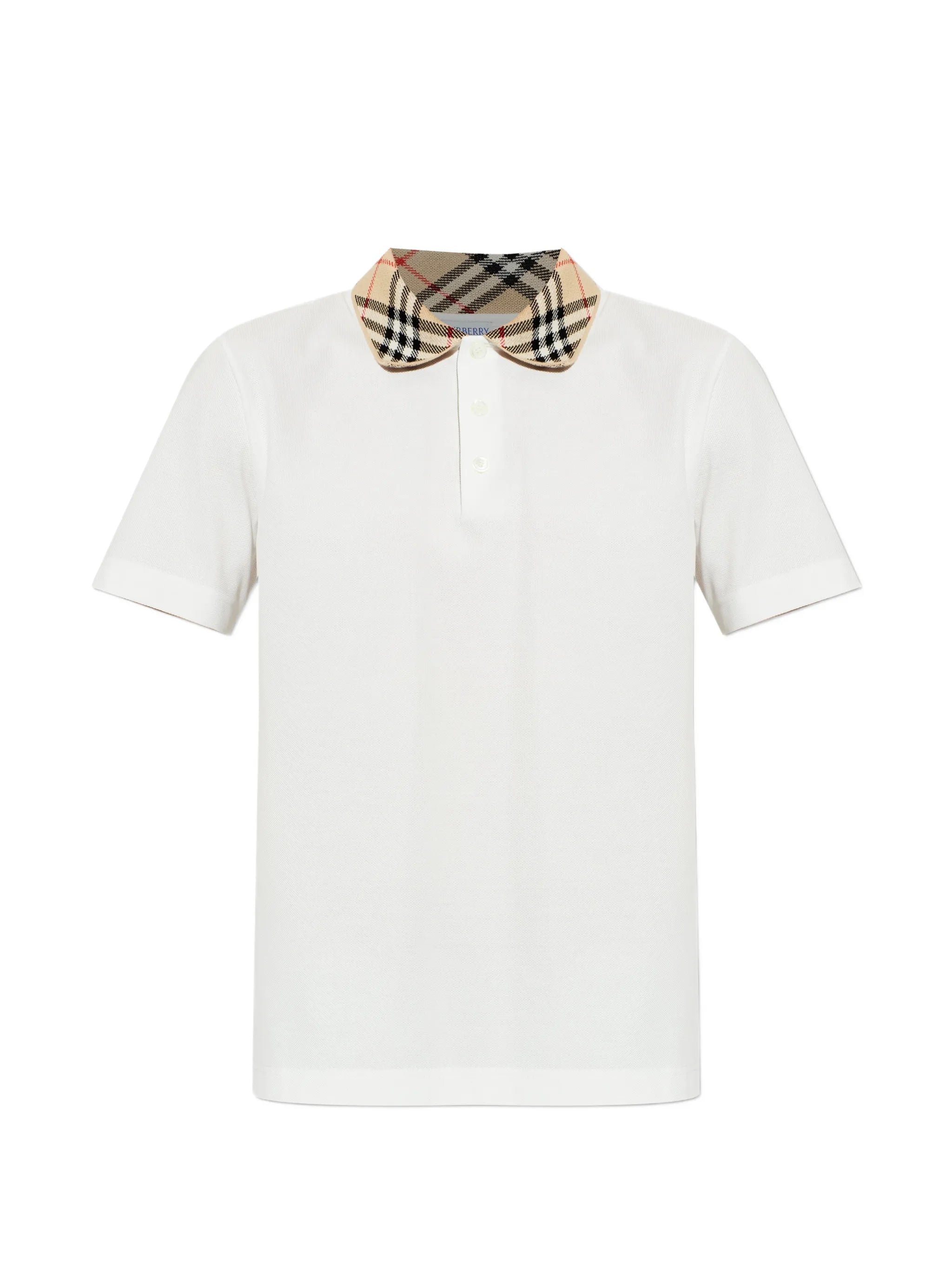 Check collar polo shirt