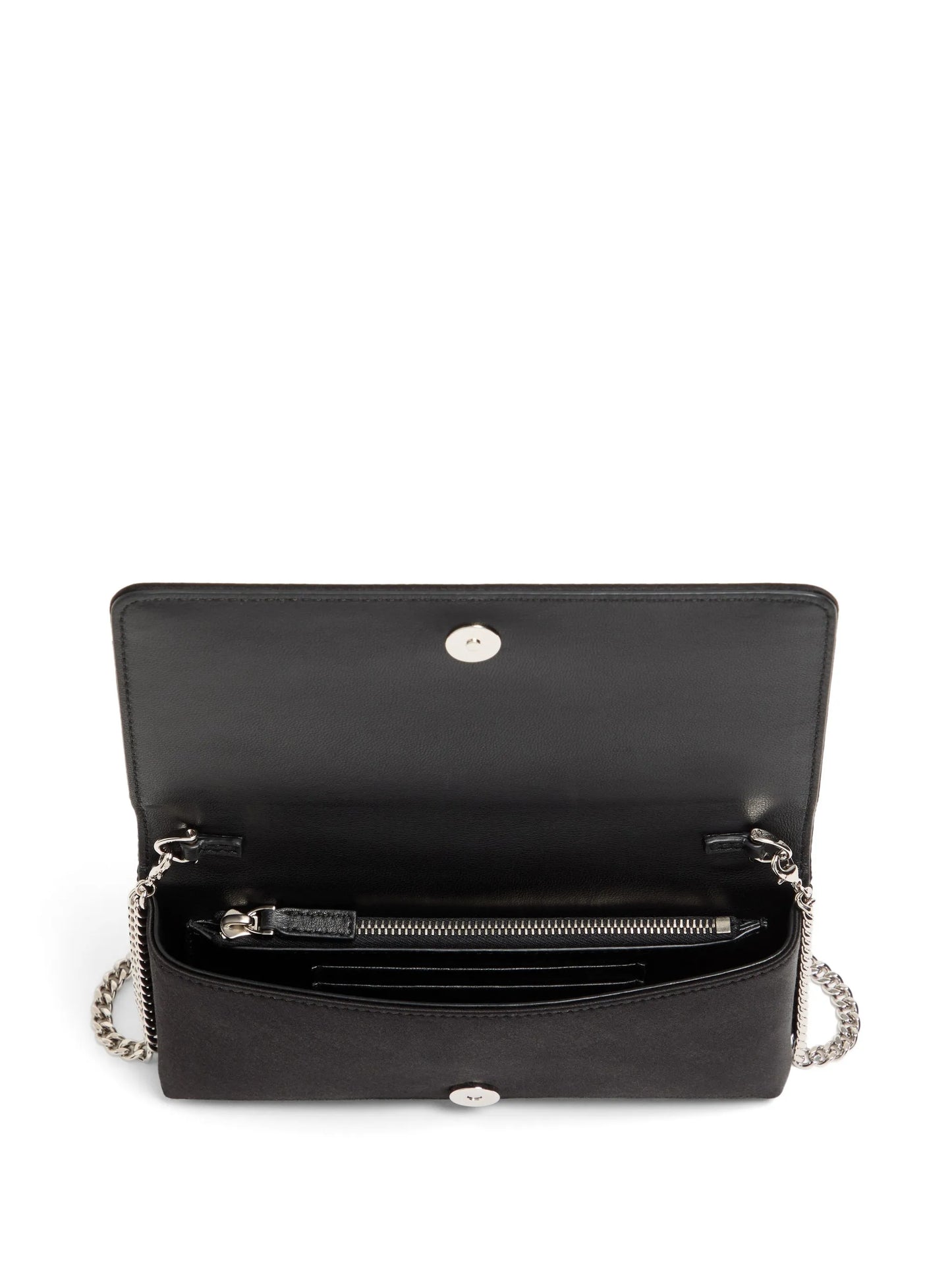 Vlogo Signature chain wallet in satin with jewel logo