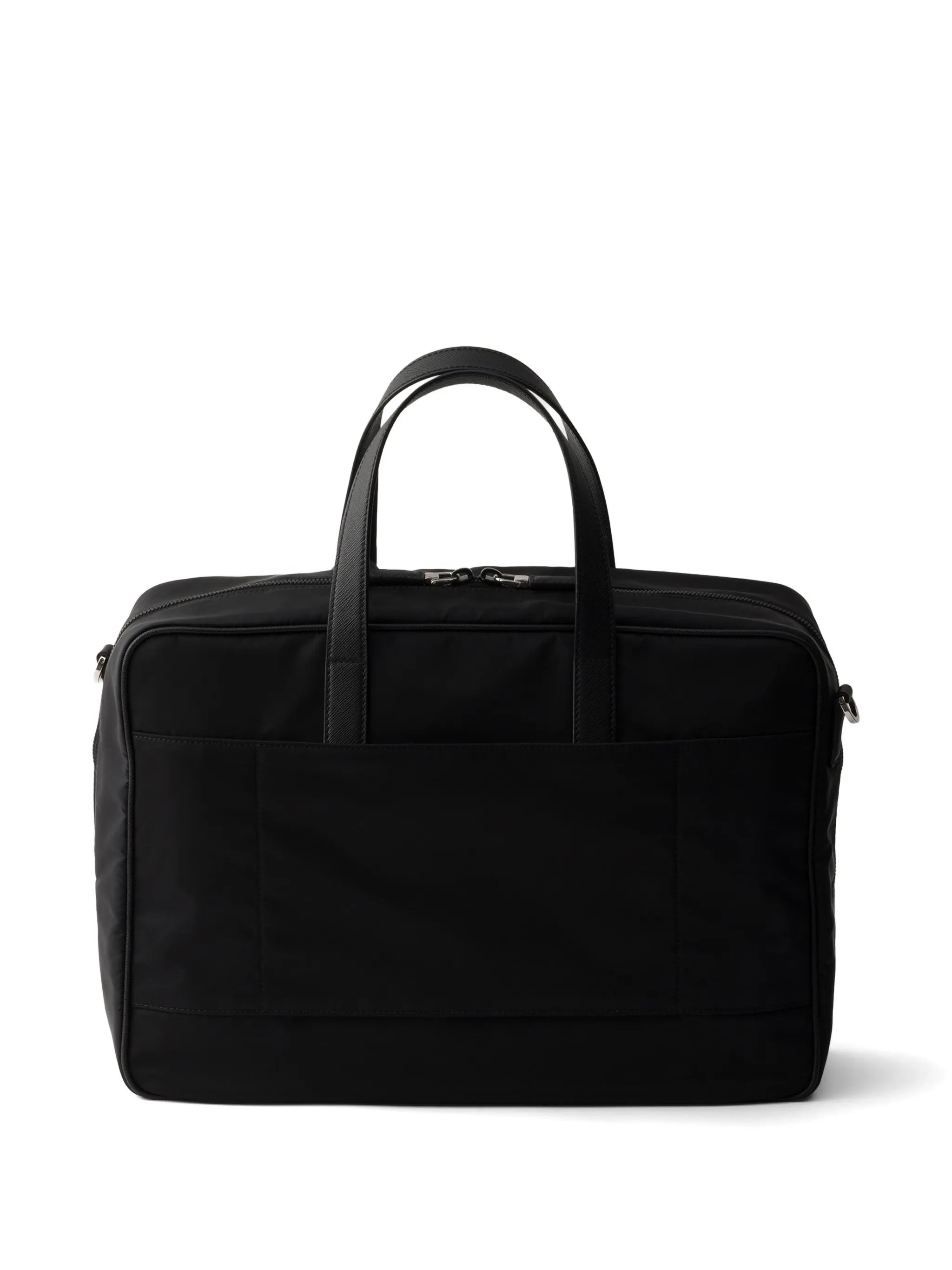 Re-Nylon and saffiano leather work bag