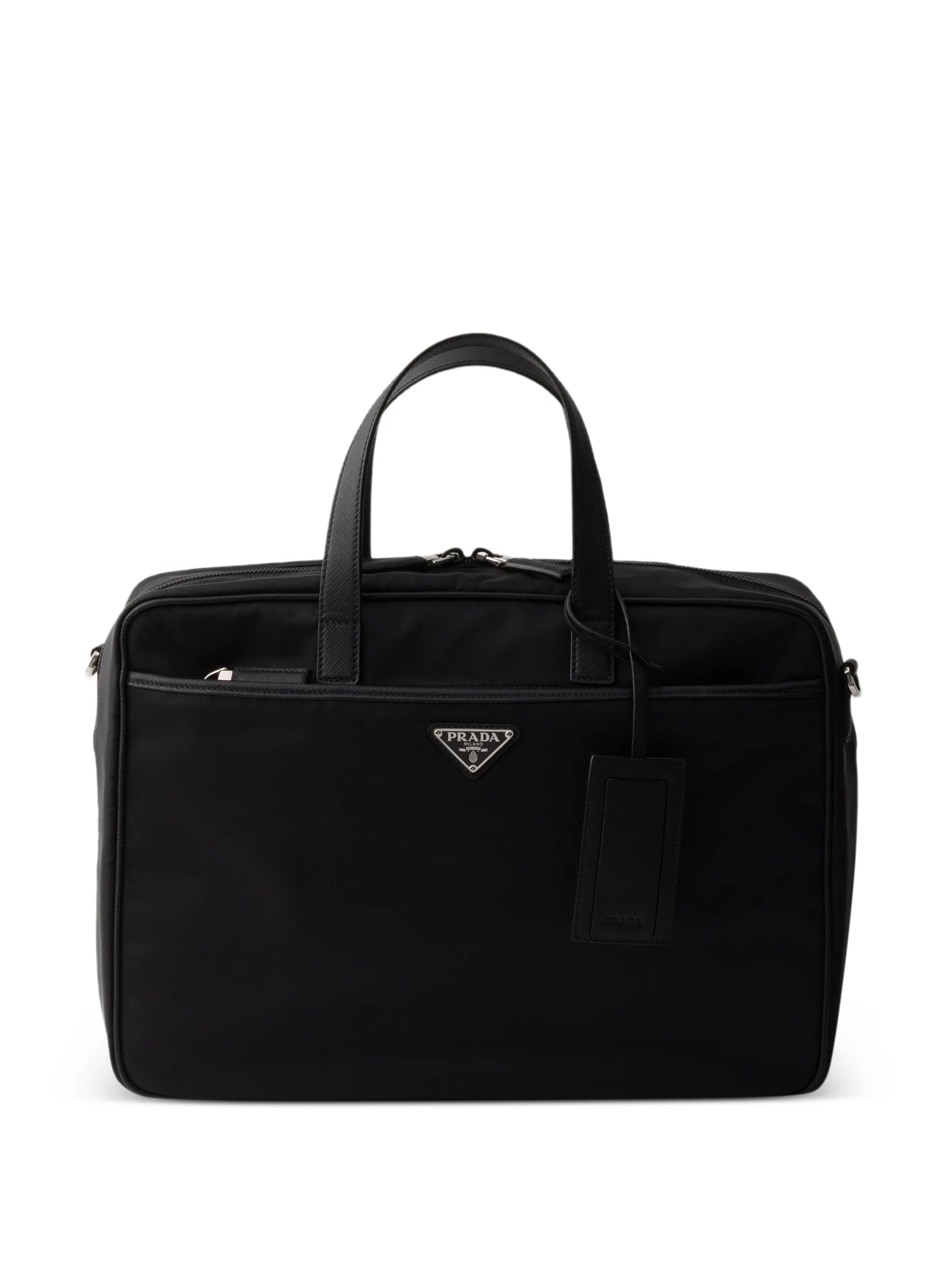 Re-Nylon and saffiano leather work bag