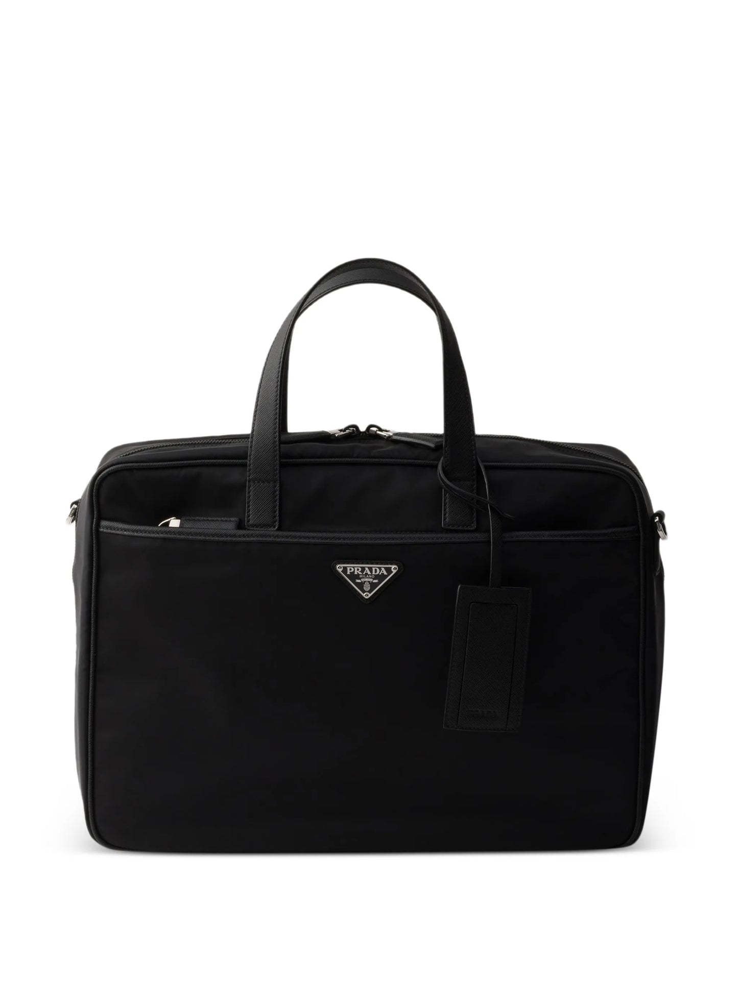 Re-Nylon and saffiano leather work bag