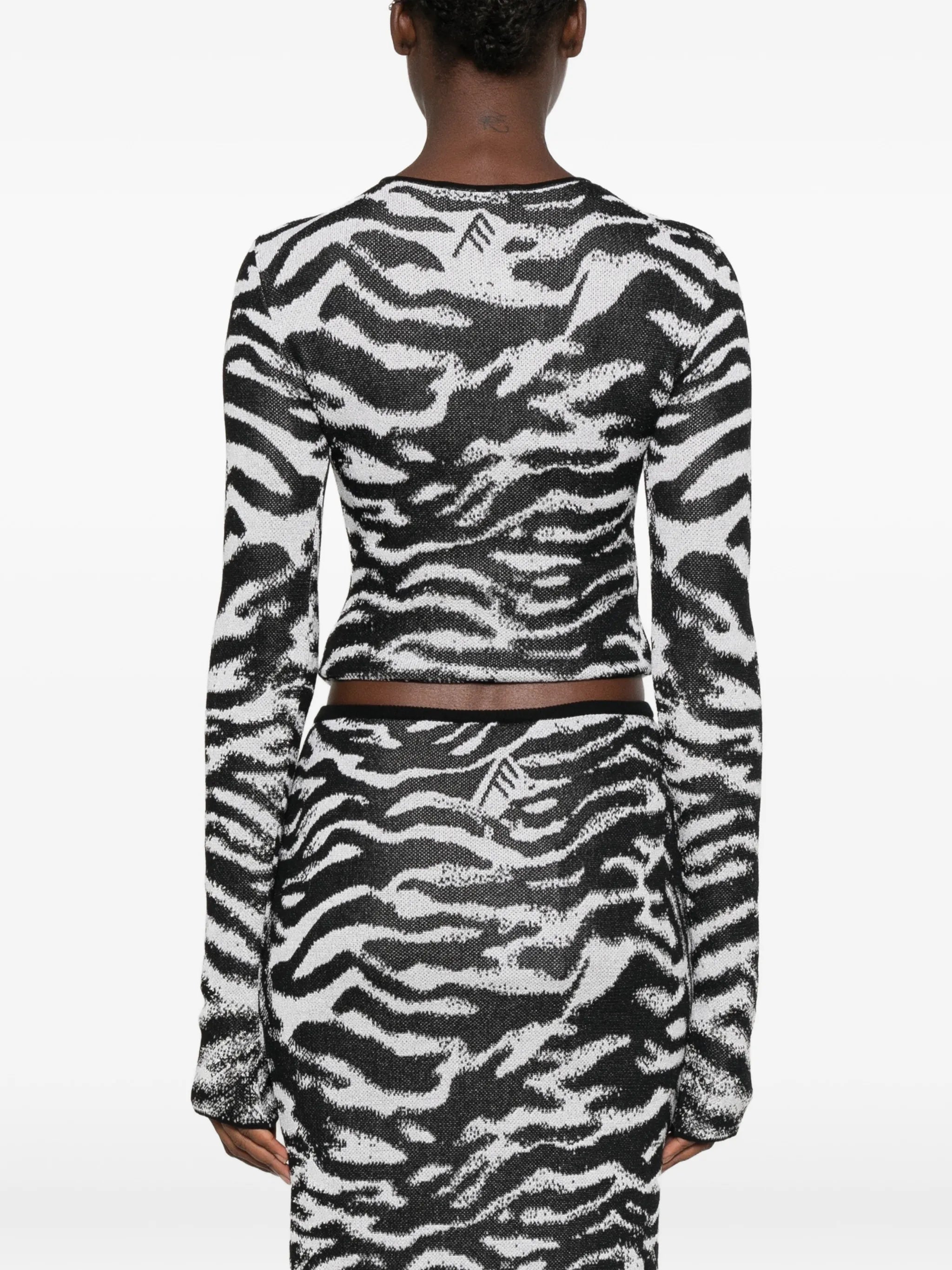 zebra-print long-sleeve cardigan