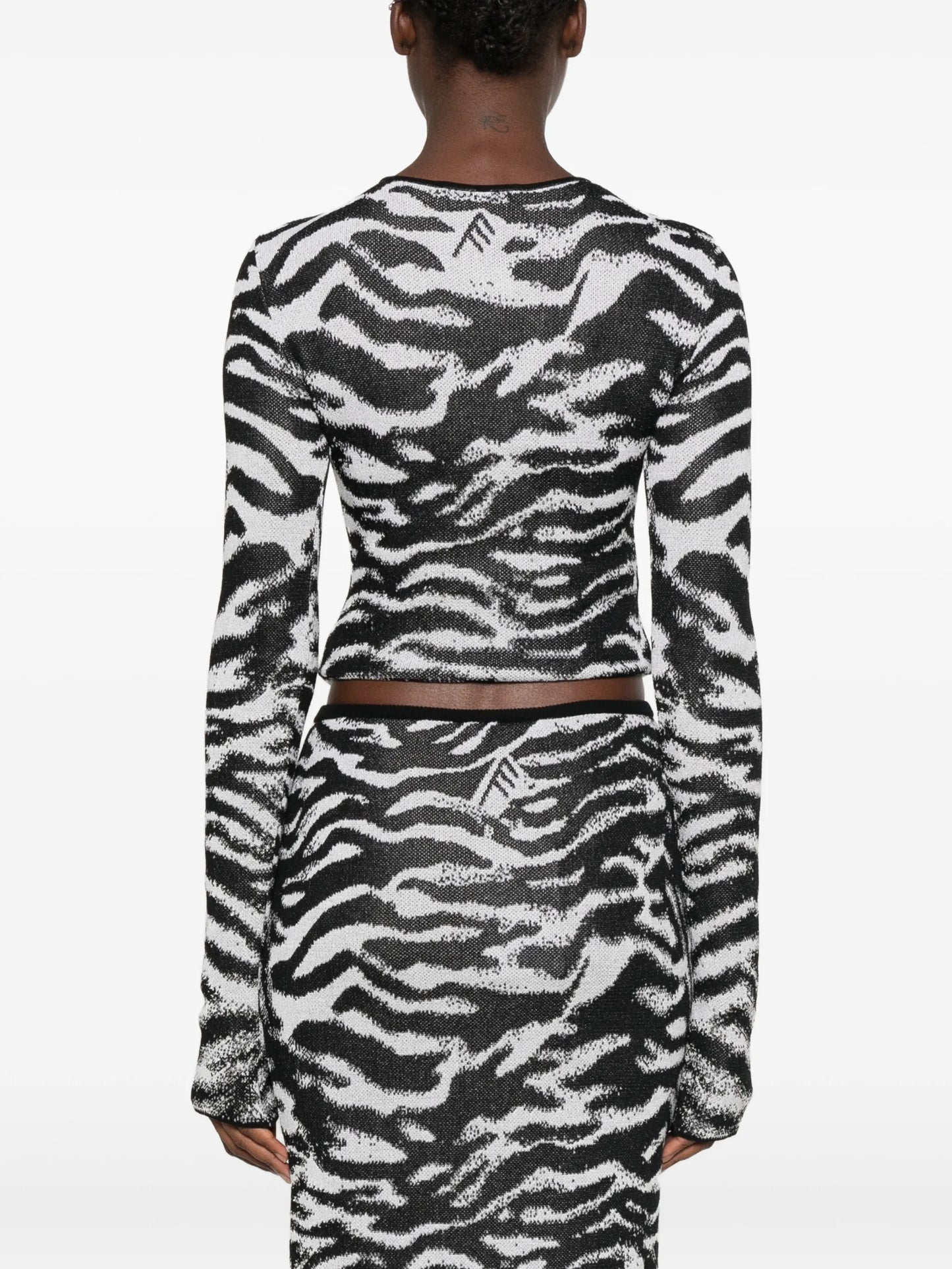 zebra-print long-sleeve cardigan