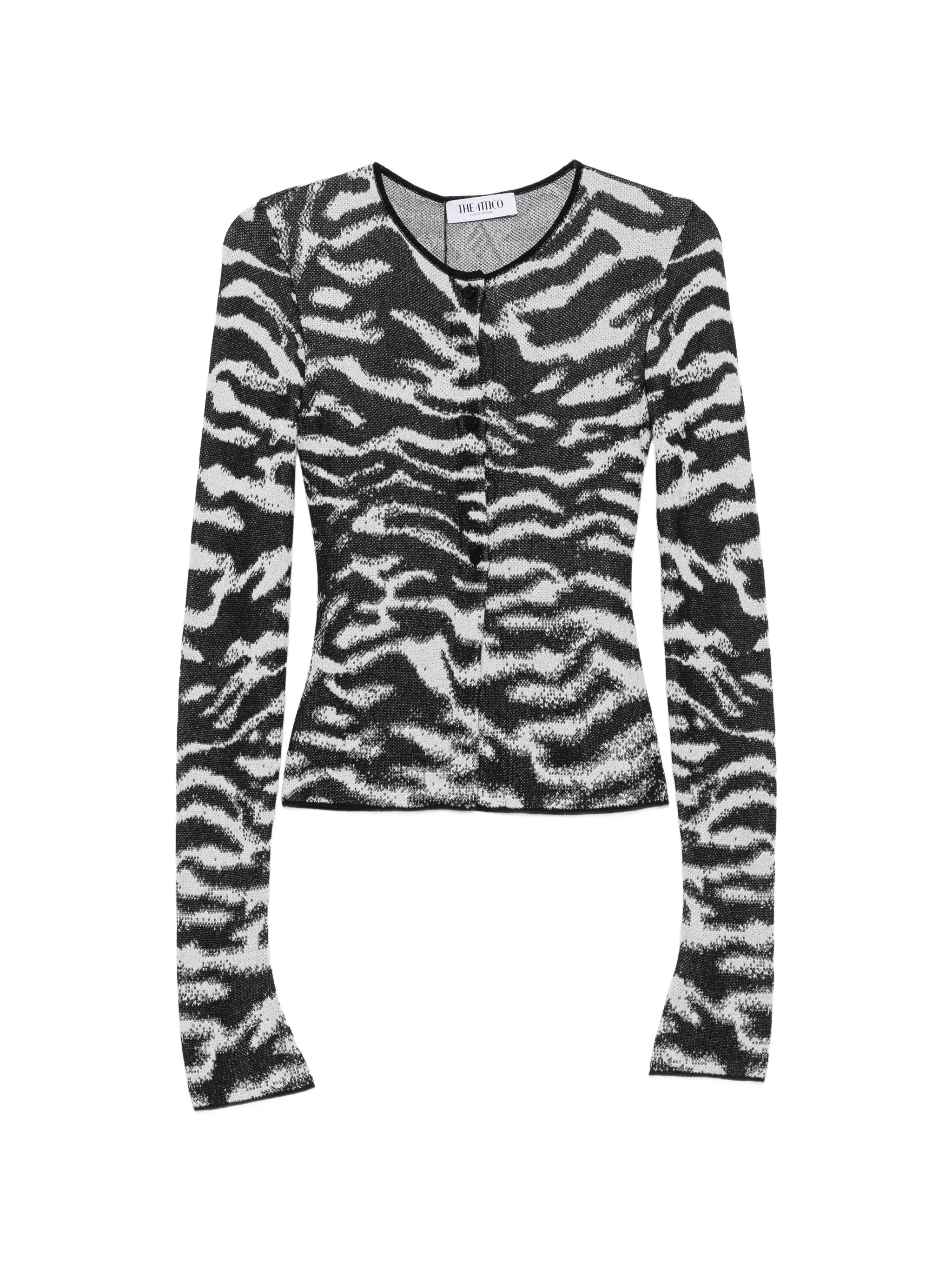 zebra-print long-sleeve cardigan