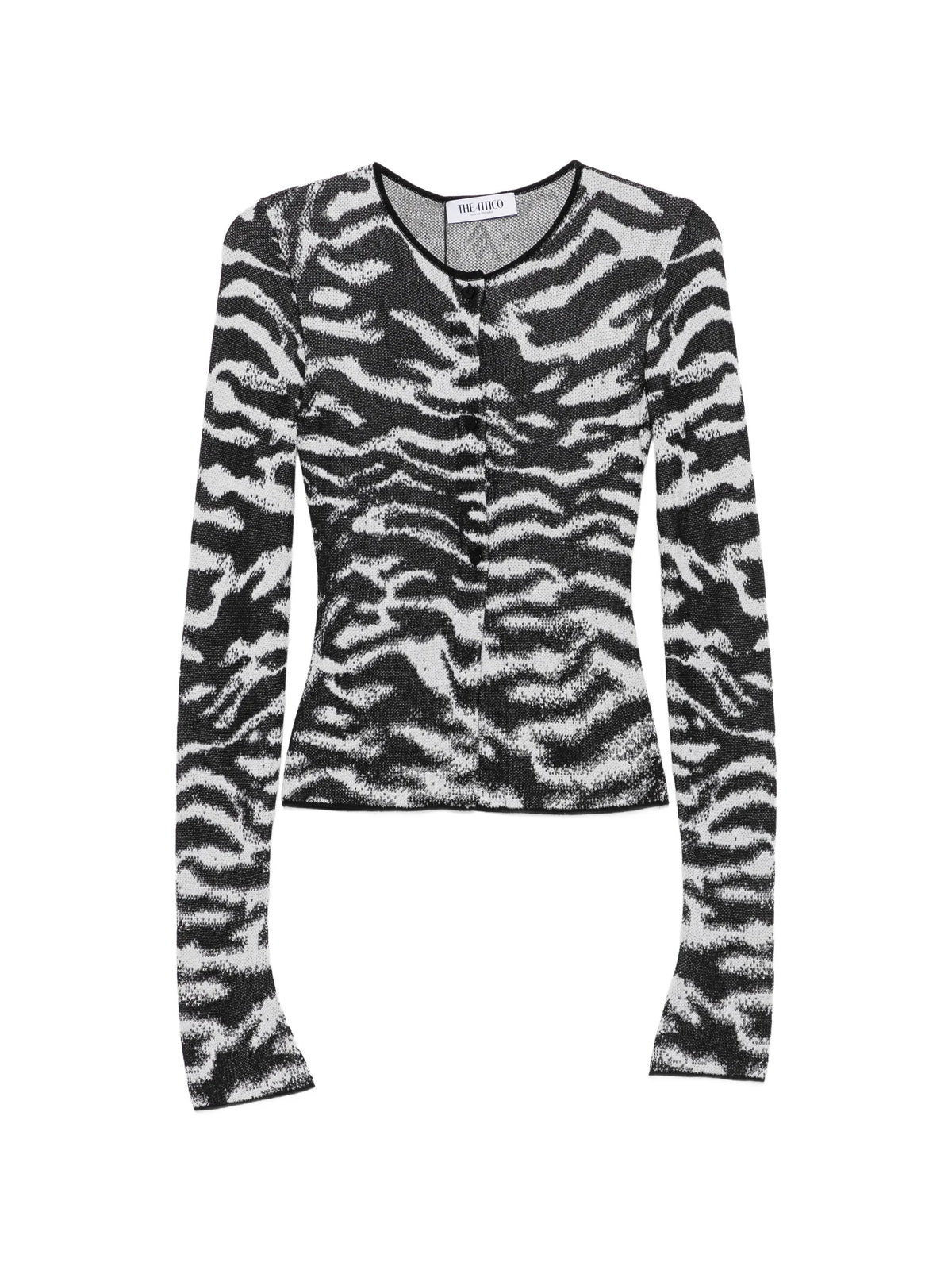 zebra-print long-sleeve cardigan