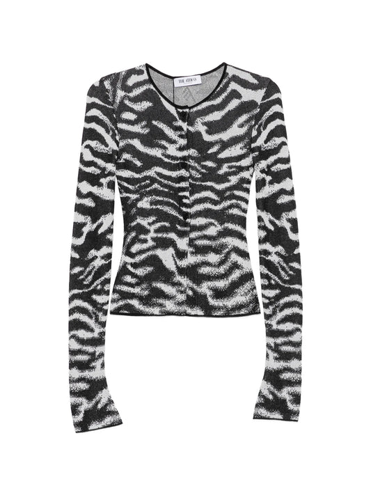 zebra-print long-sleeve cardigan