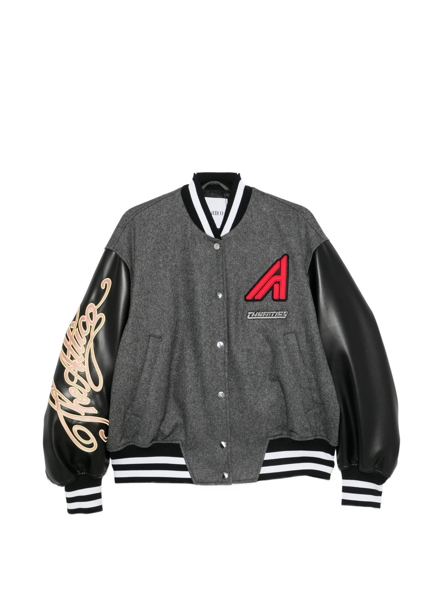 logo-patch panelled bomber jacket