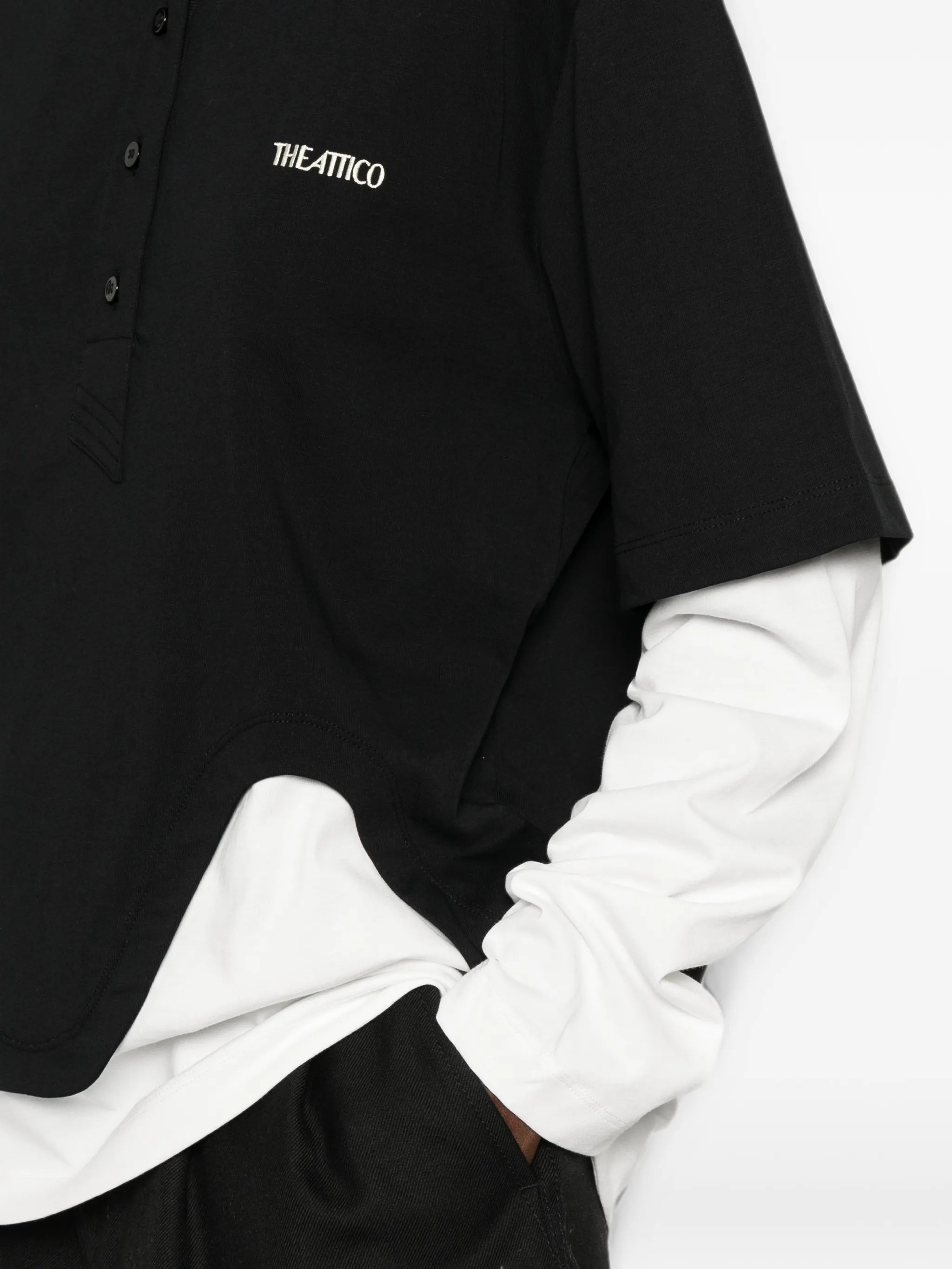 double-layered asymmetric T-shirt