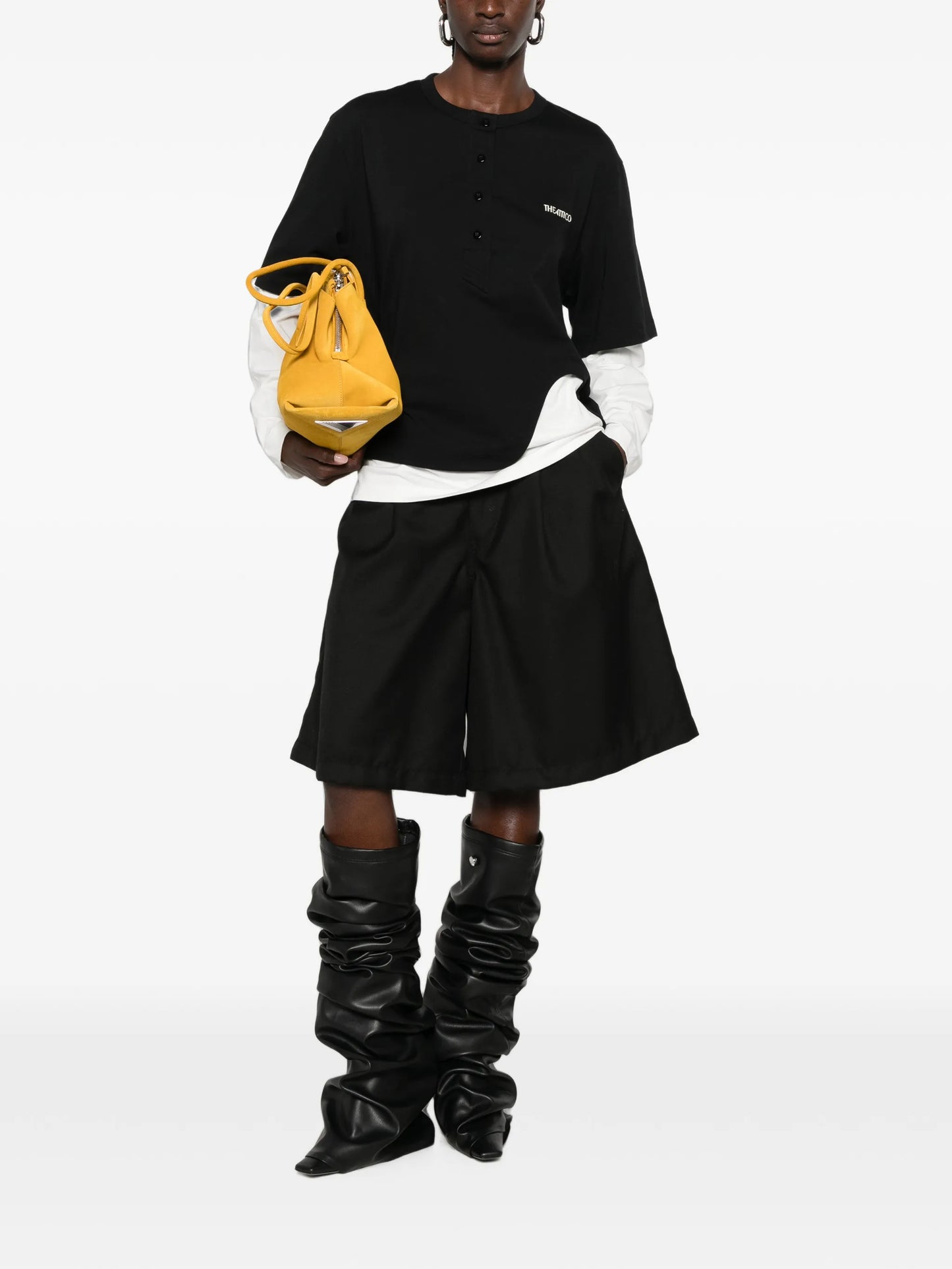 double-layered asymmetric T-shirt