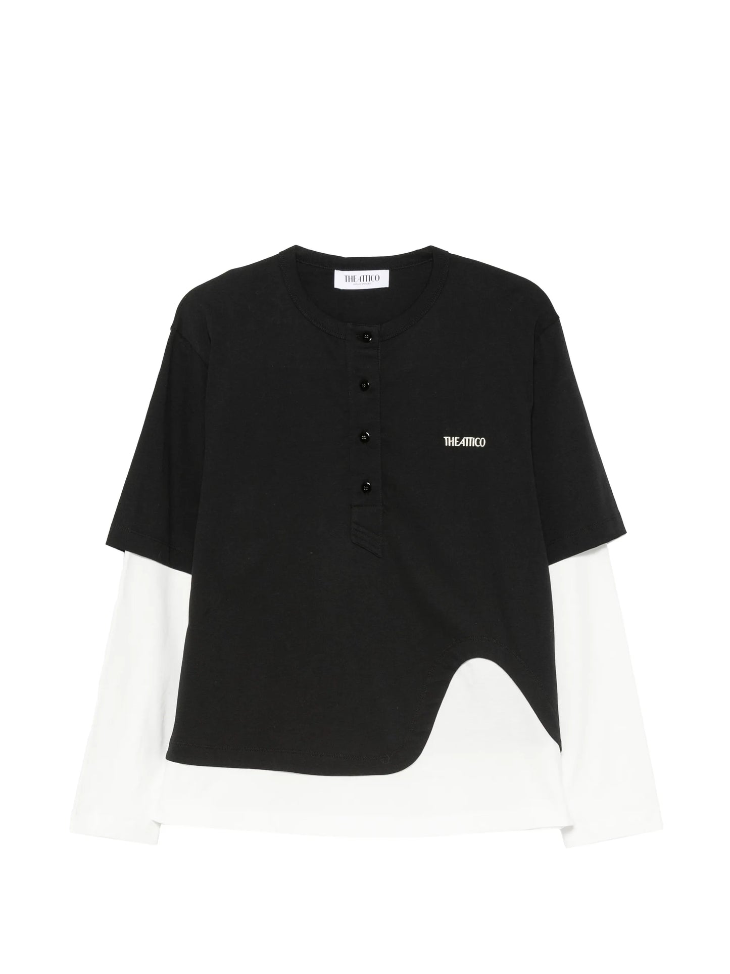 double-layered asymmetric T-shirt