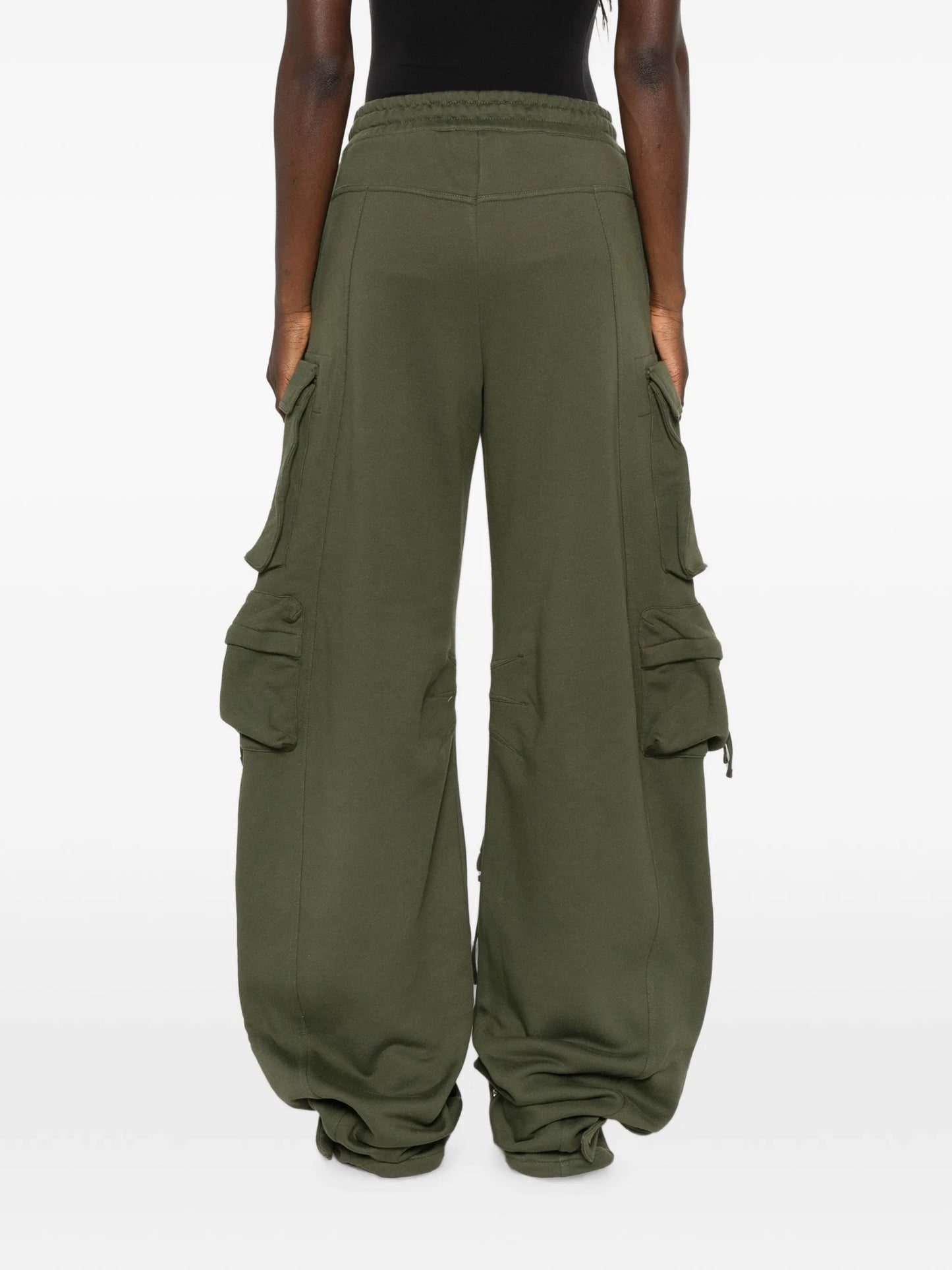 wide-leg cargo-pocket track pants
