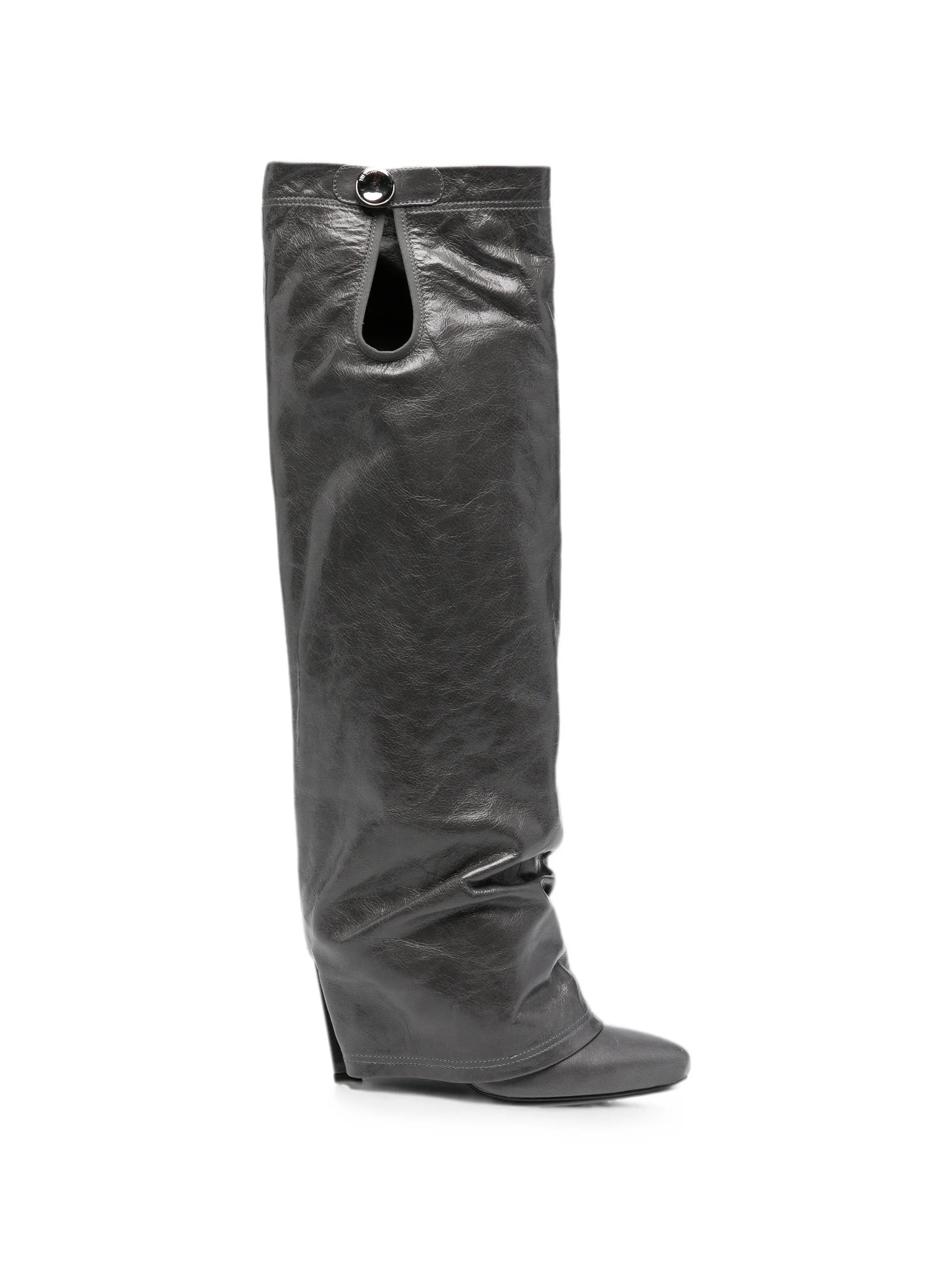 Leon folded-design knee-high boots