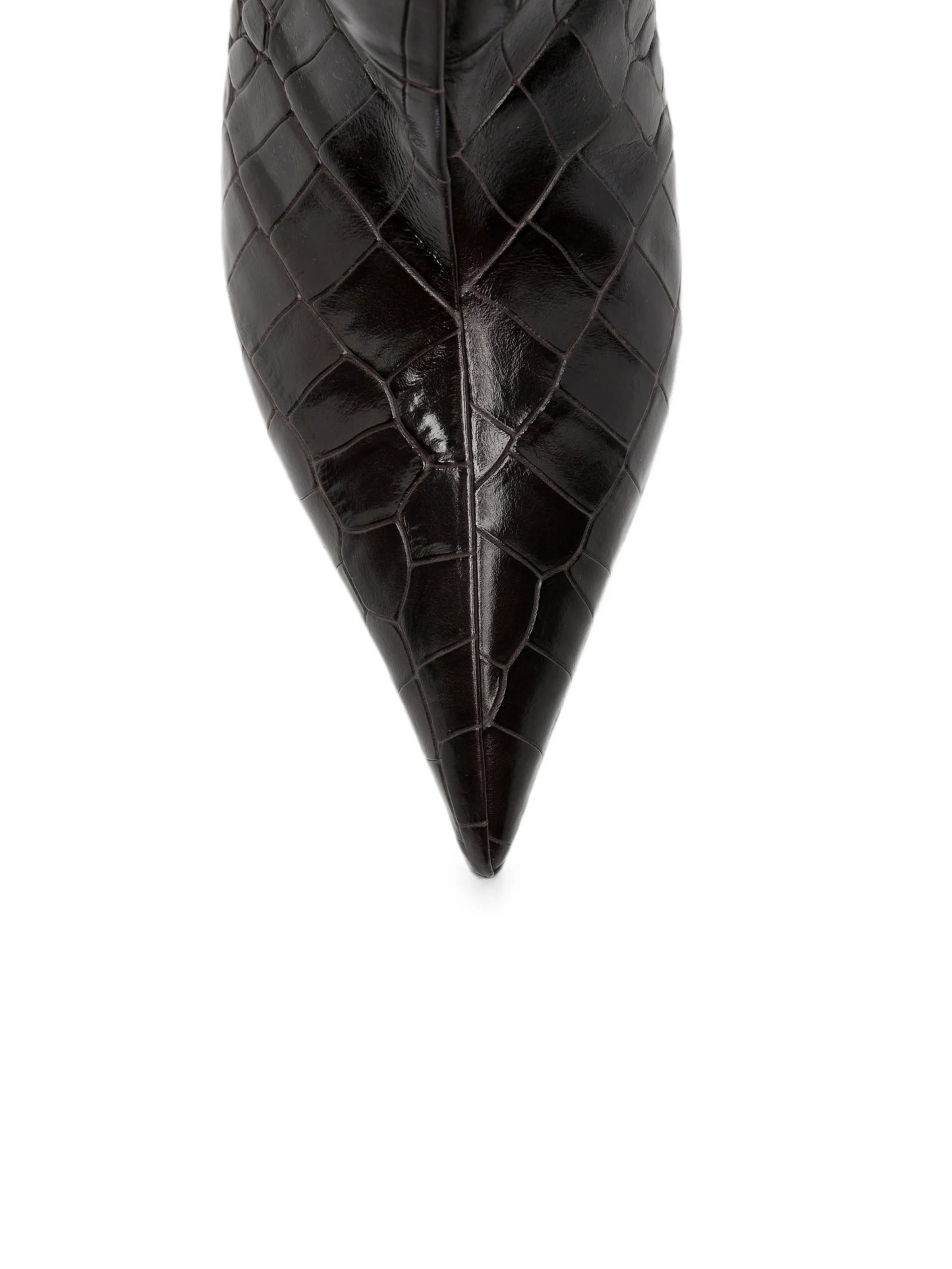 Lea croc-effect pointed-toe knee-high boots