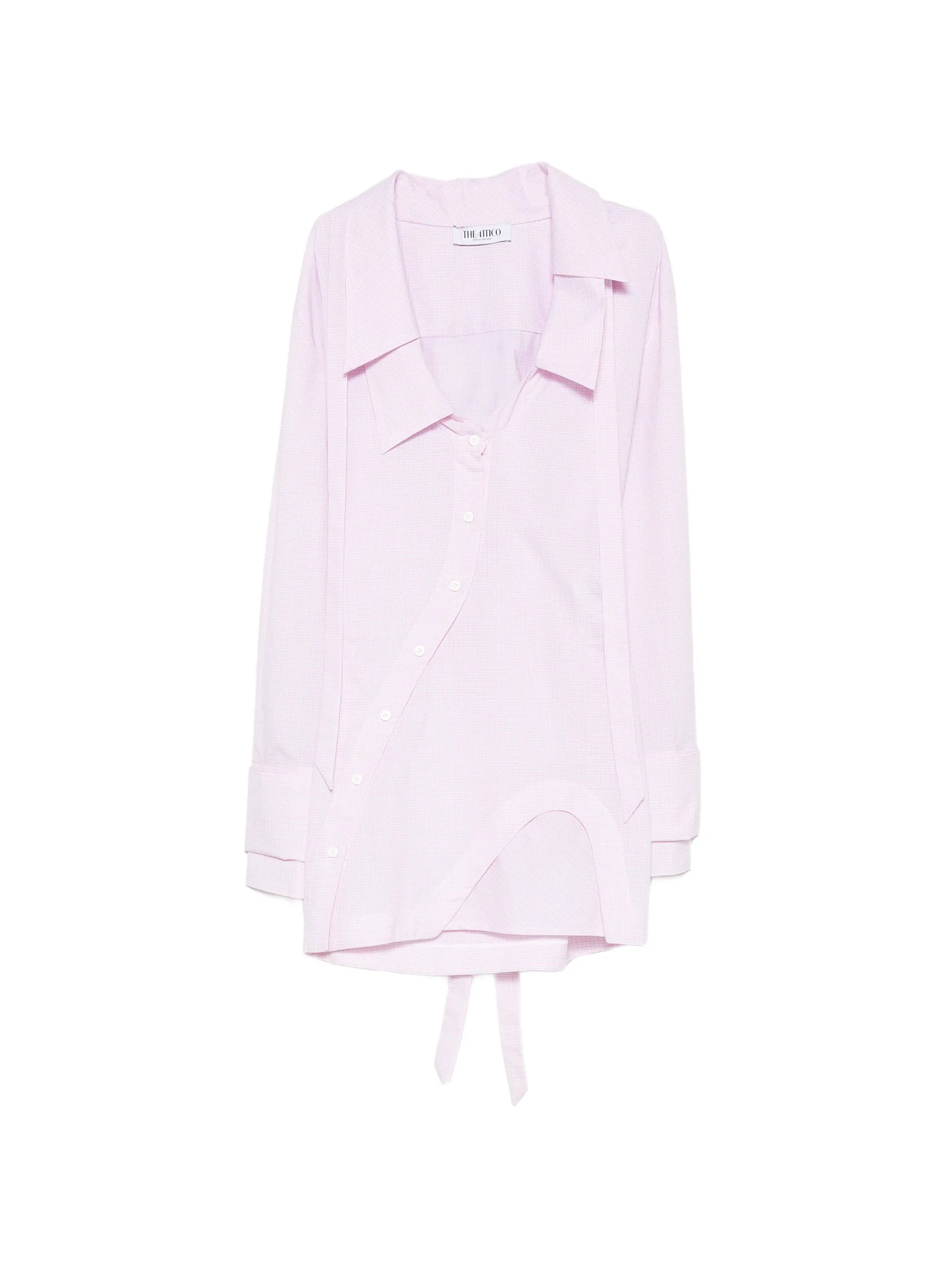 check-pattern asymmetric-button mini dress