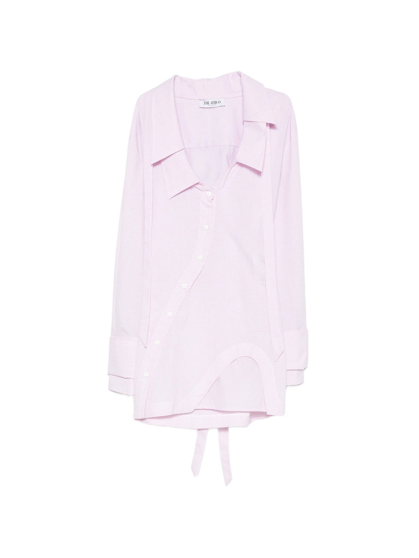 check-pattern asymmetric-button mini dress