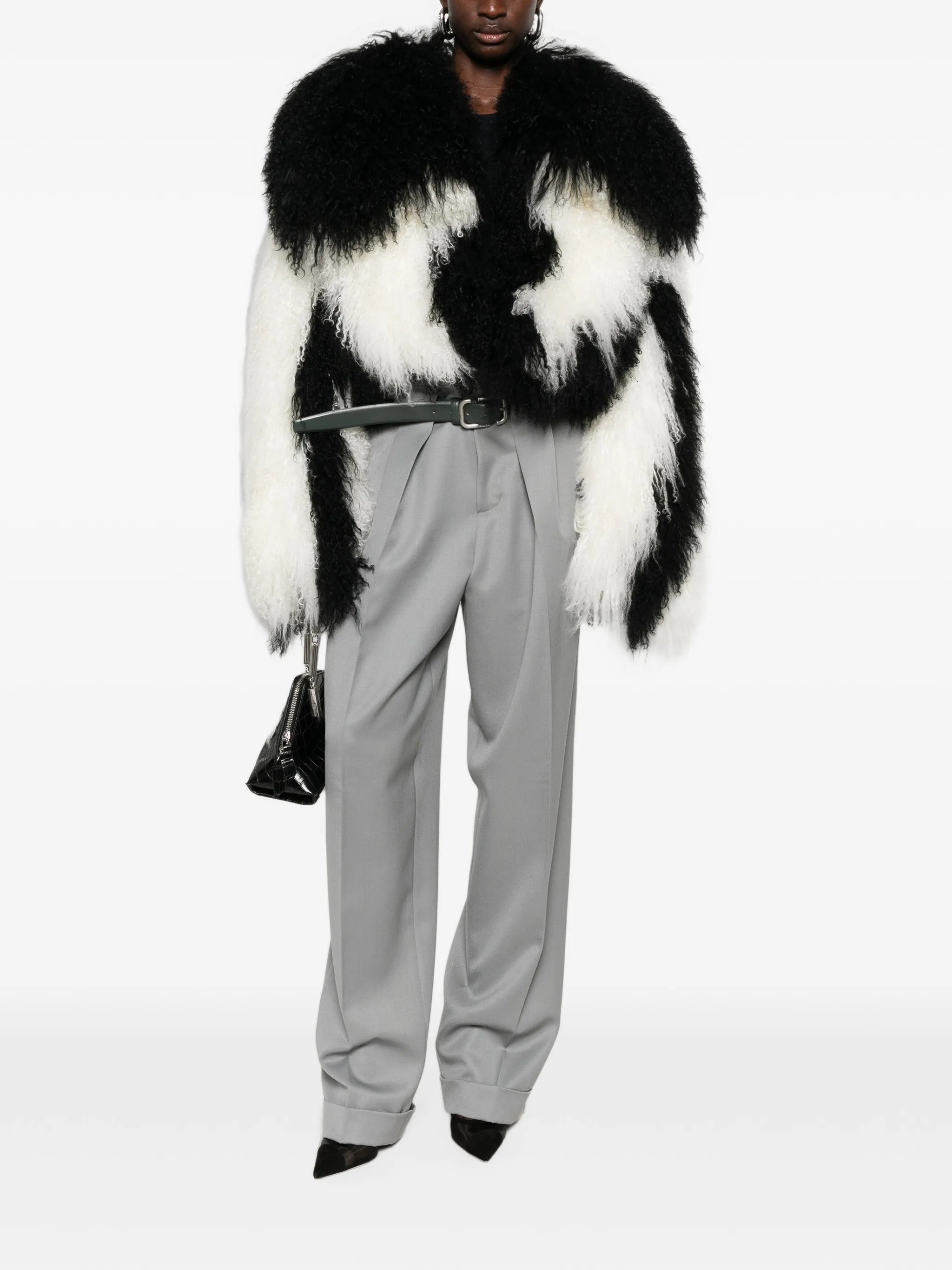 pleated belted trousers