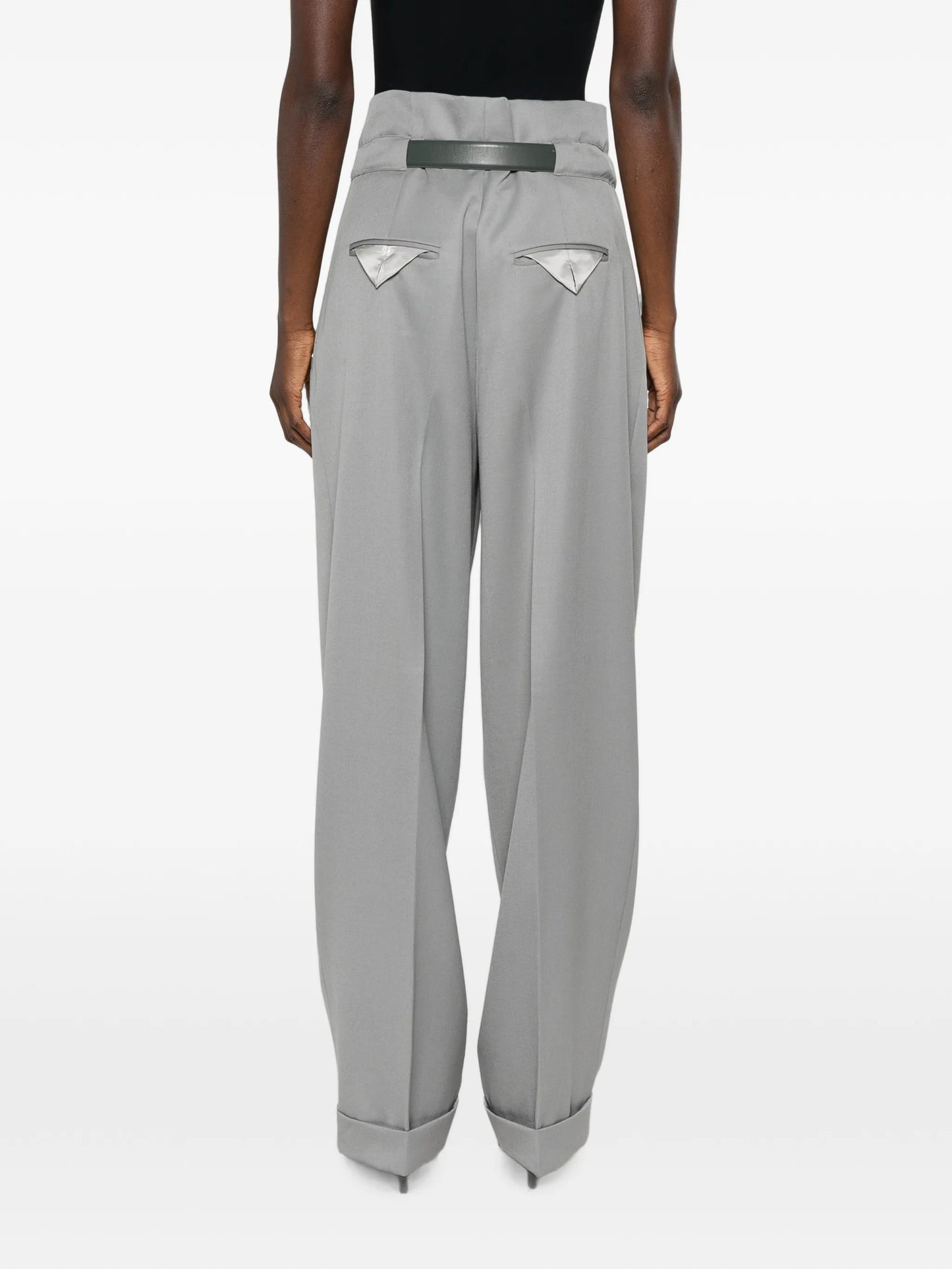 pleated belted trousers